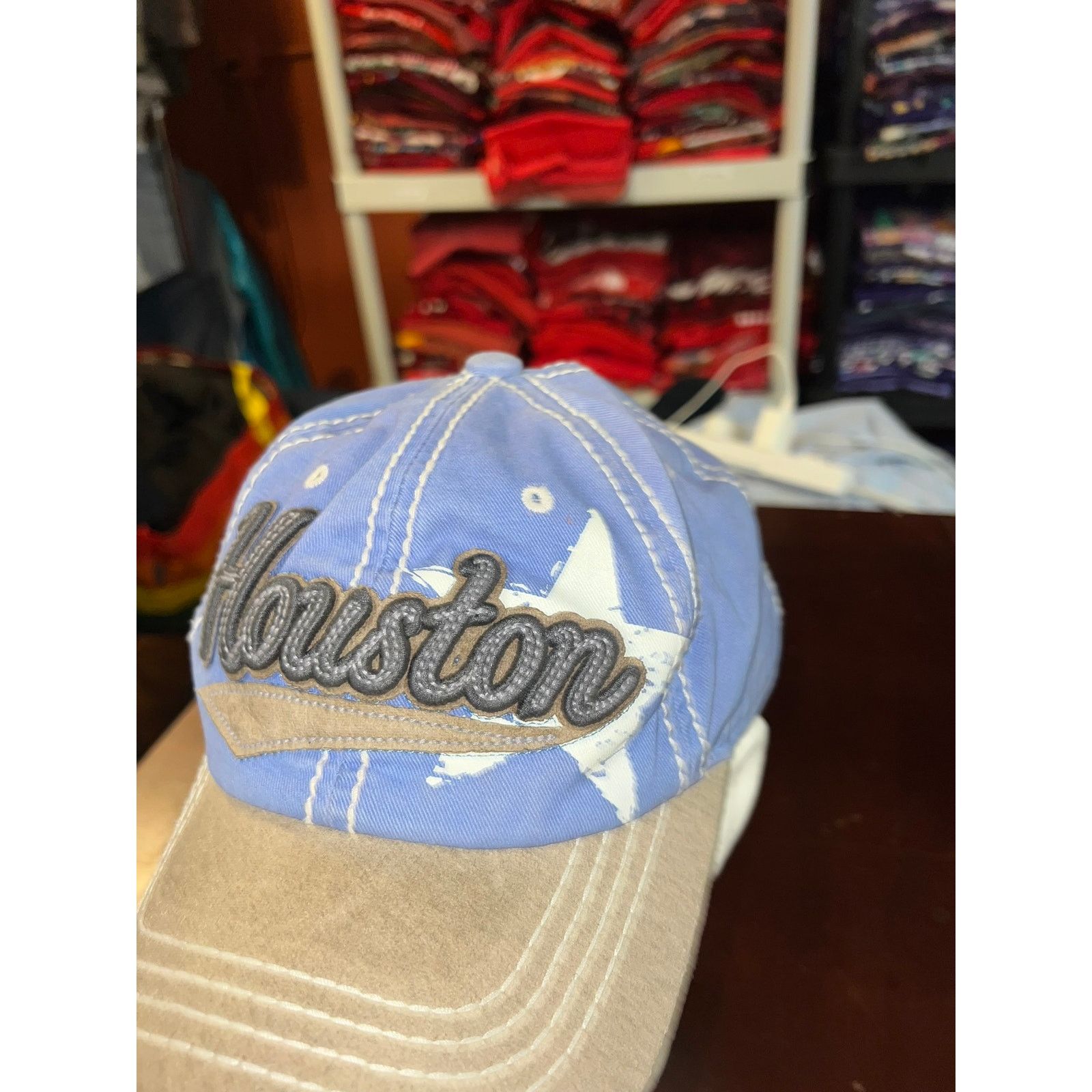 Vintage Vintage Houston Texas Hat TX Star Blue Cap Headwear OS Size ONE SIZE - 3 Thumbnail
