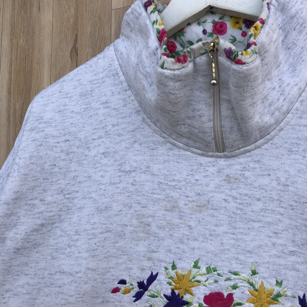 Vintage Vintage 80s The Butchart Gardens Canada Quarter Zip Sweater Size M / US 6-8 / IT 42-44 - 4 Thumbnail
