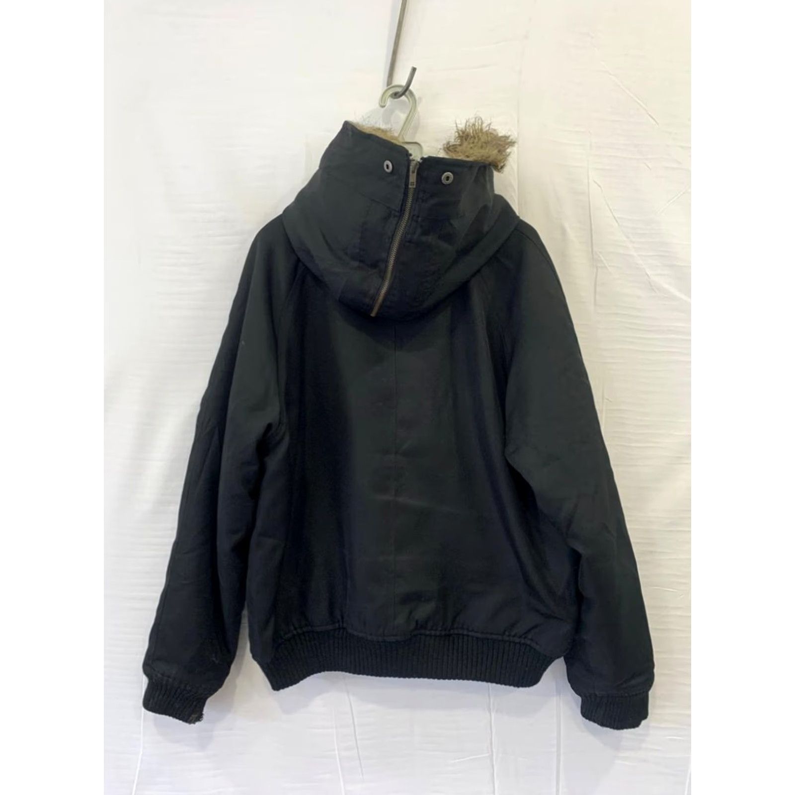 Vintage VINTAGE Woolrich John Rich & Bros Arctic Bomber Jacket Fur Hood Black L Mens Size L Coat Size US L / EU 52-54 / 3 - 2 Thumbnail
