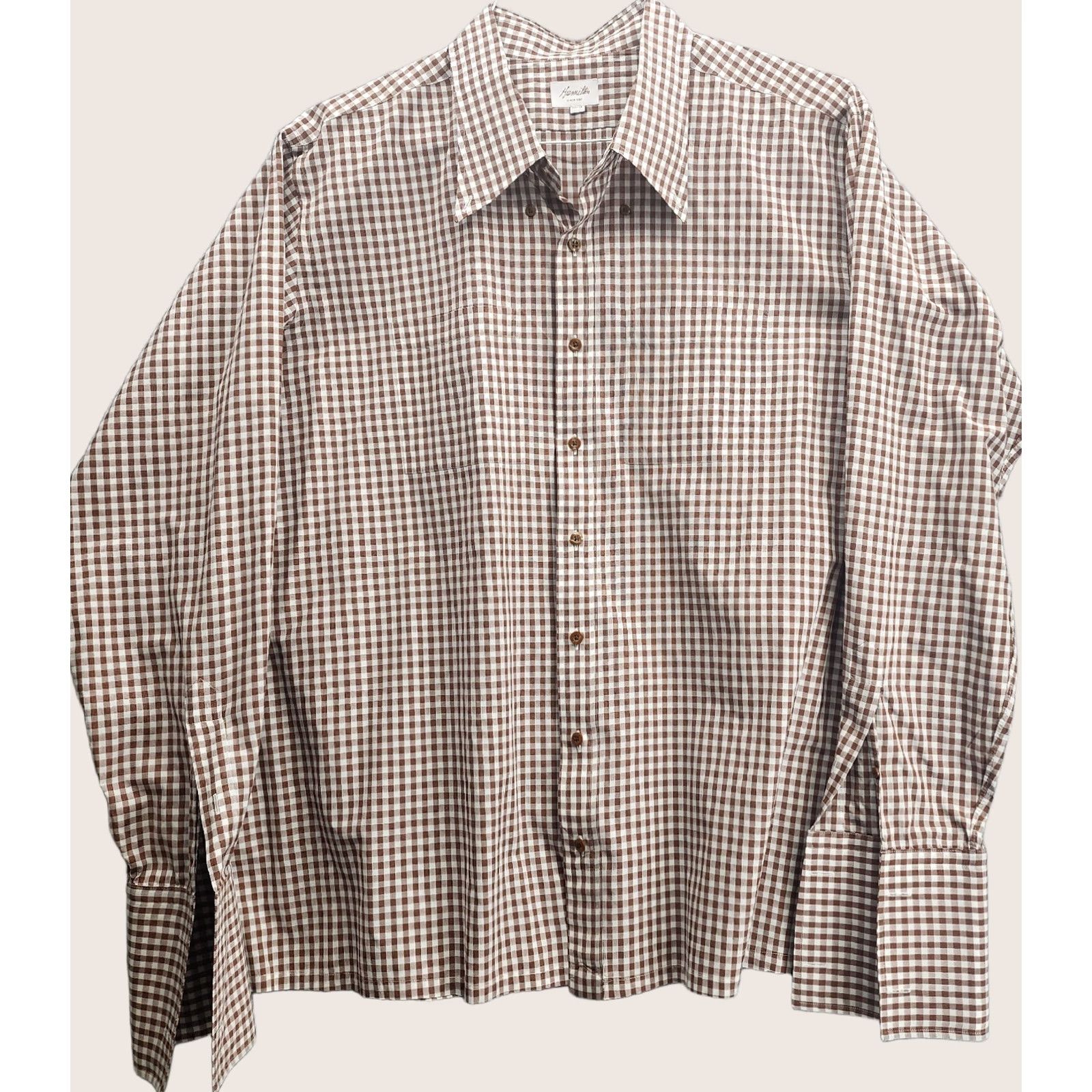 Hamilton Hamilton Shirt Co Button Shirt Mens 3XL Long Sleeve French Cuff Gingham Plaid Shirt Size US XXL / EU 58 / 5 - 1 Thumbnail