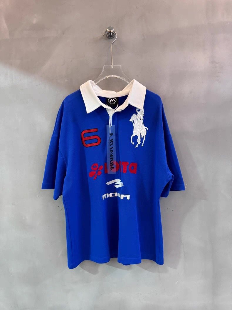 Mowalola Mowalola london blue atl polo shirt | Grailed