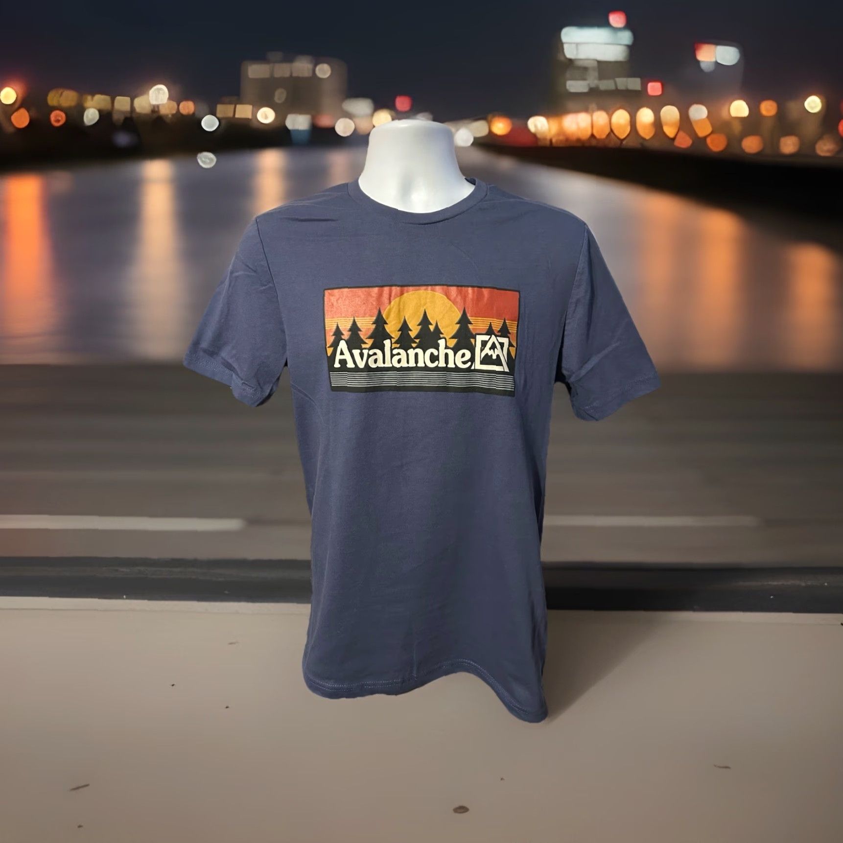 Avalanche VINTAGE Avalanche Outdoor Supply Co Shirt Men Medium Navy Camping Scene Short Sleeve Size US M / EU 48-50 / 2 - 7 Thumbnail