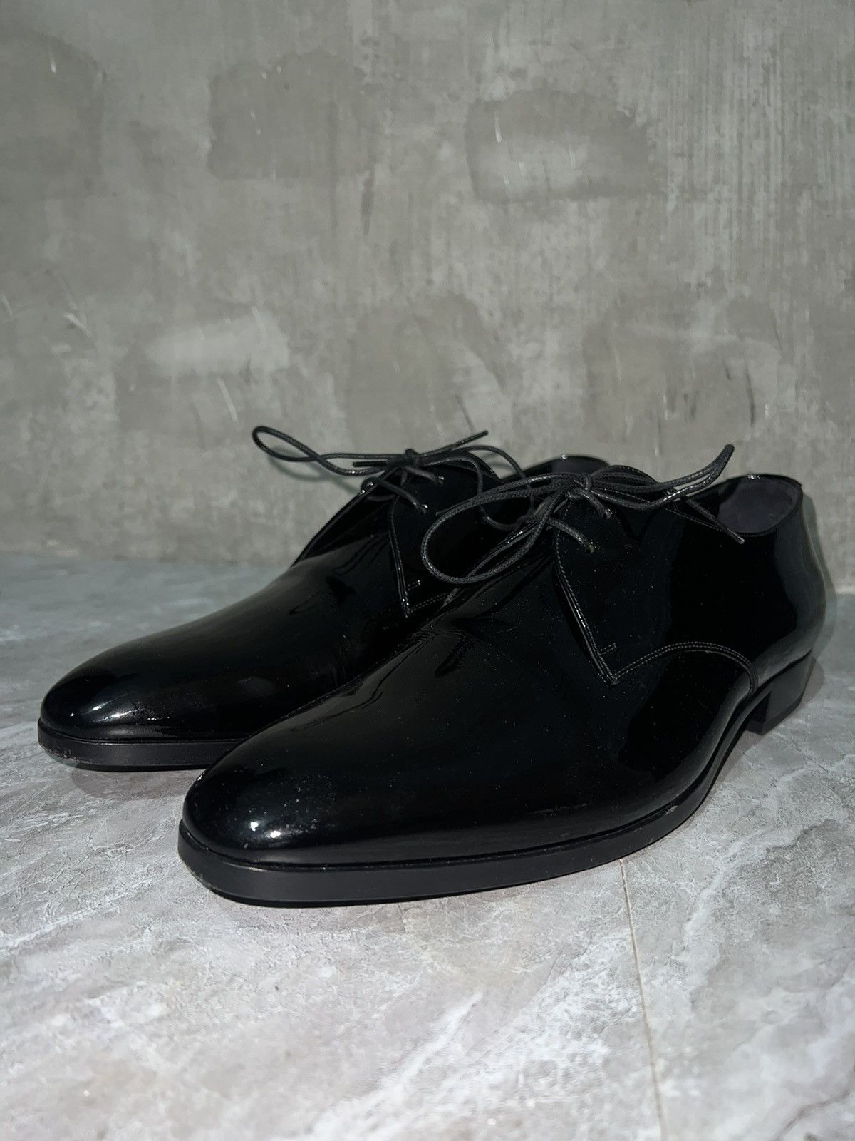 Saint Laurent Paris Saint Laurent Wyatt Derbies In Shiny Leather Black Shoes, Men's (Size 10)