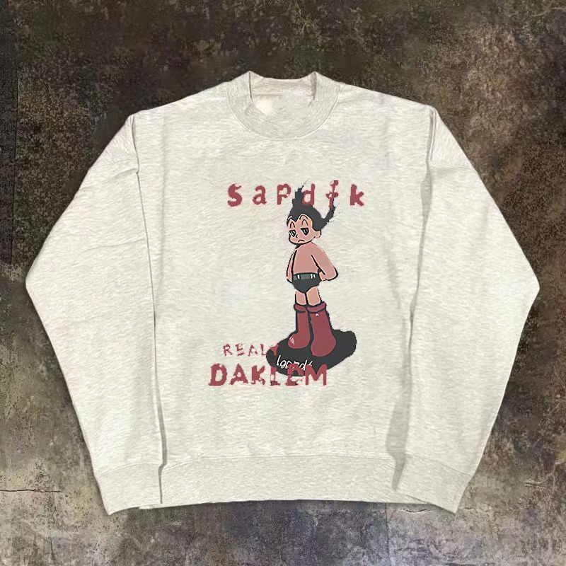Vintage Gray retro cartoon print sweatshirt y2k Size US M / EU 48-50 / 2 - 1 Thumbnail