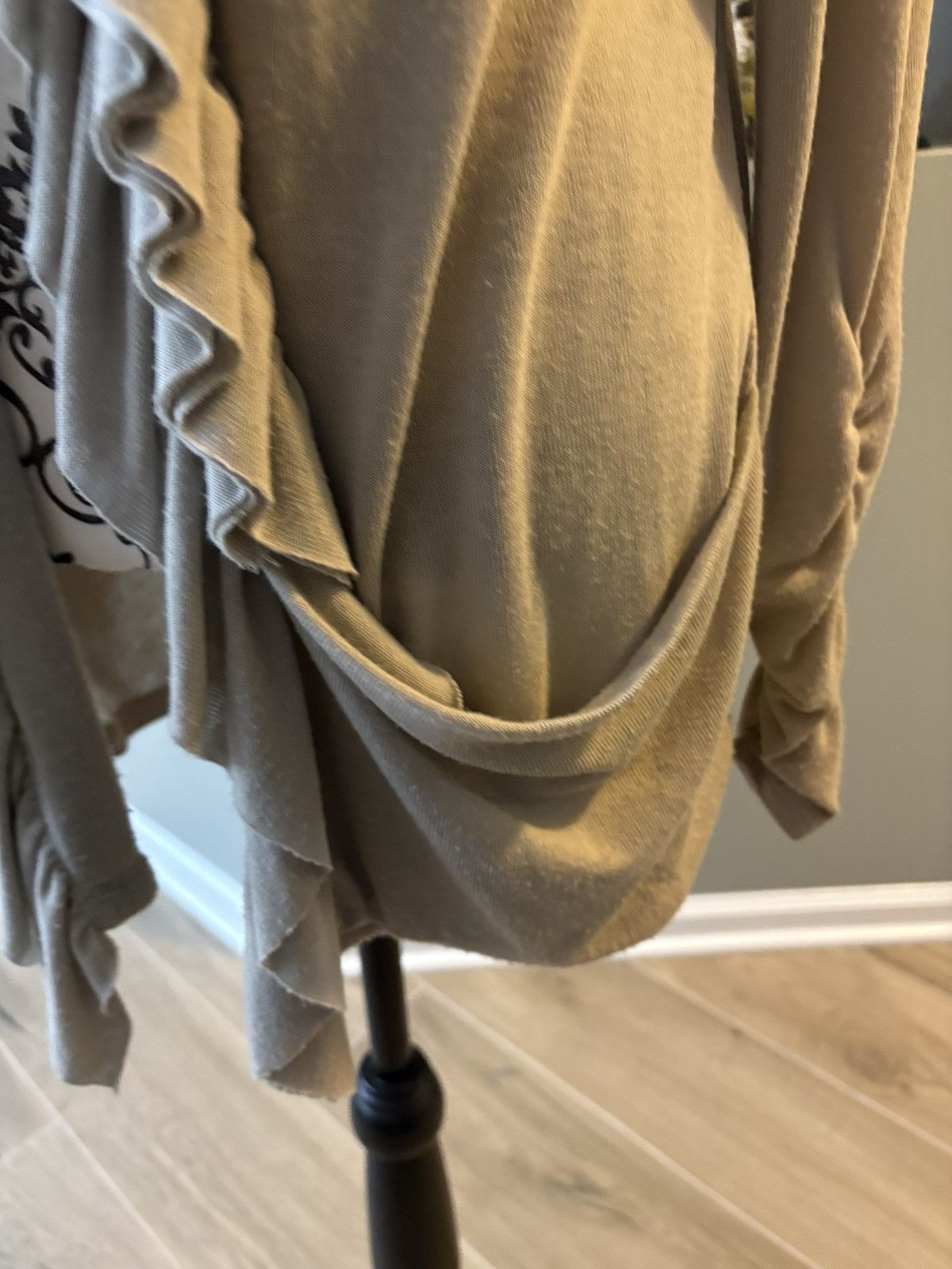 Other Studio Y size large tan open front cardigan Size L / US 10 / IT 46 - 3 Thumbnail