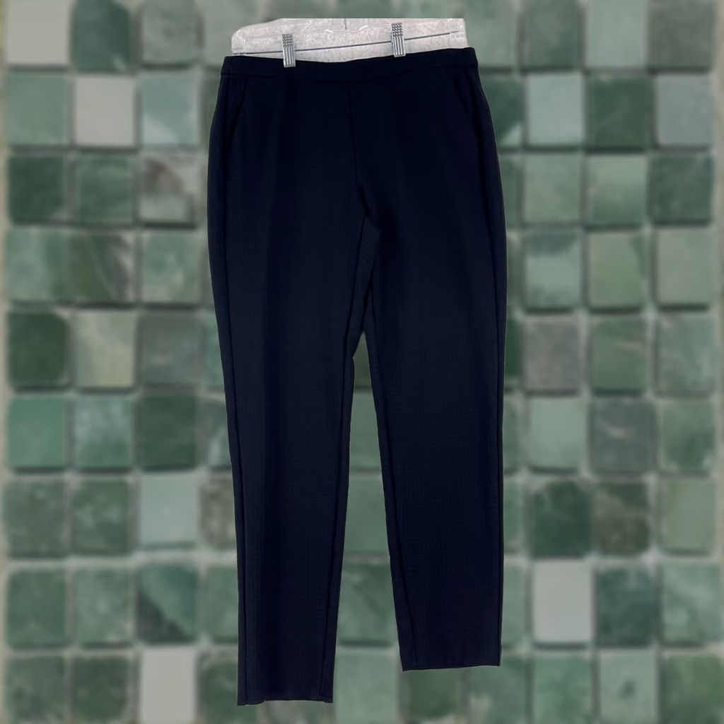 Vintage VINTAGE Liverpool Pants Womens 6 Black Textured Ankle Stretch Pull On Casual Mid Rise Size 28" / US 6 / IT 42 - 1 Thumbnail
