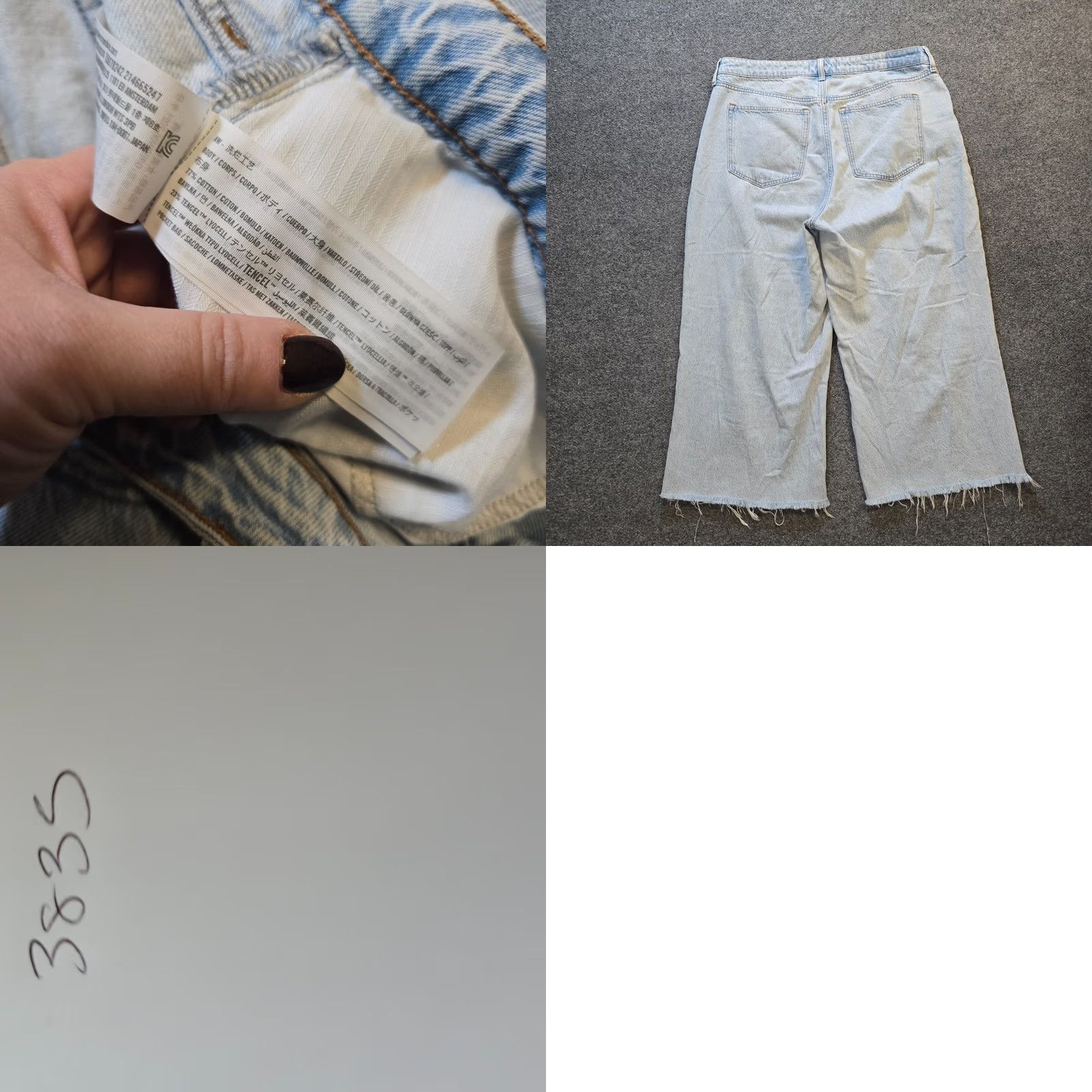 Abercrombie & Fitch Abercrombie & Fitch Jeans Womens Size 14P Short Blue Crop Wide Leg Raw Hem Capsule 90s Off Season Women Size 36" / US 14 / IT 50 - 8 Thumbnail