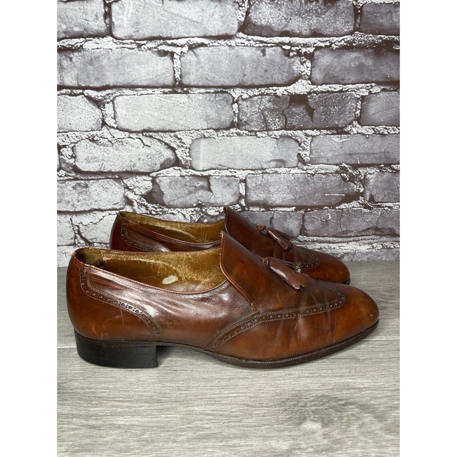 Bally Bally Satolas Brown Leather Wingtip Tassel Loafer Dress Shoe Size US 10 / EU 43 - 11 Thumbnail
