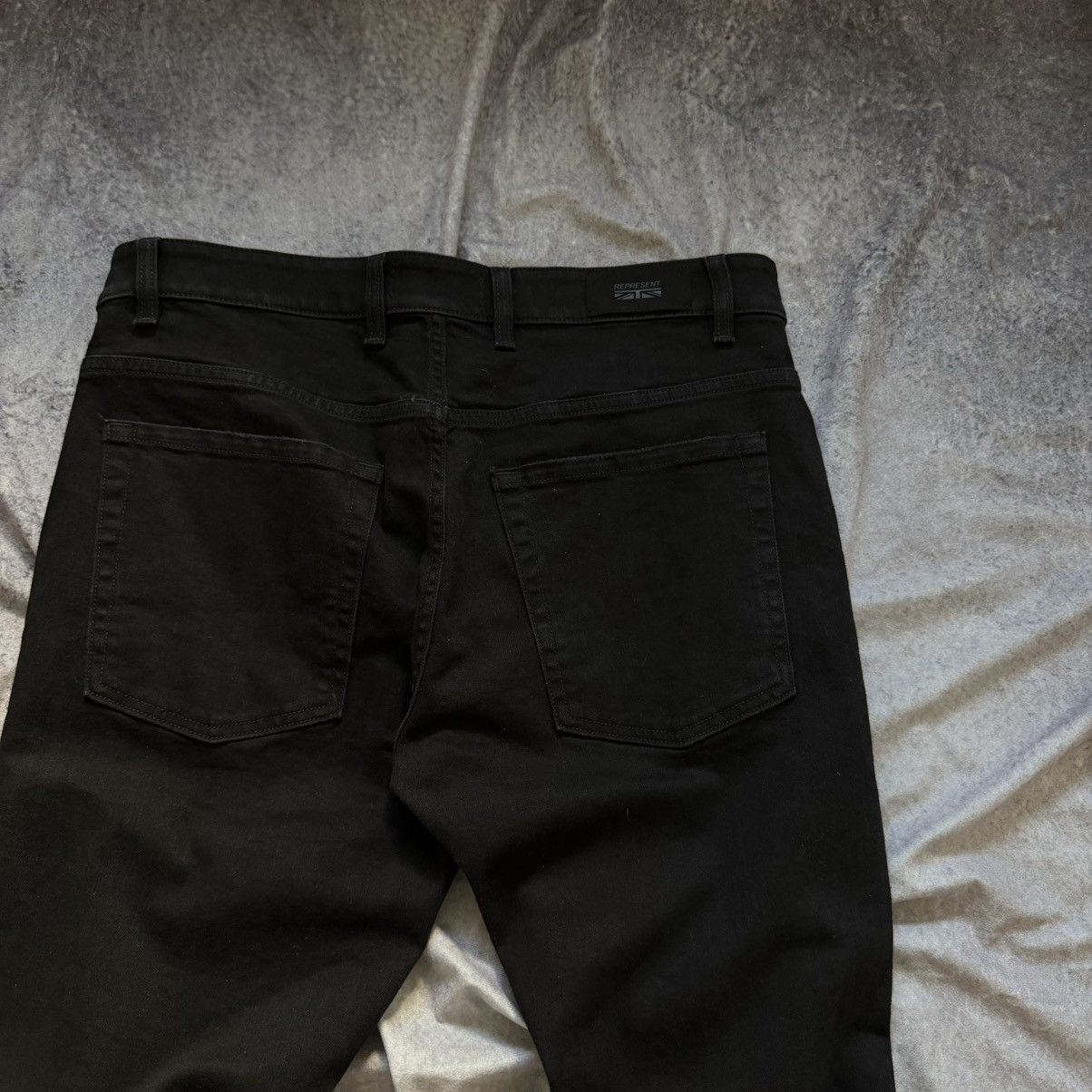 Represent Clo. Represent Distressed Slim Black Jeans Italian Made Denim Size US 36 / EU 52 - 4 Thumbnail