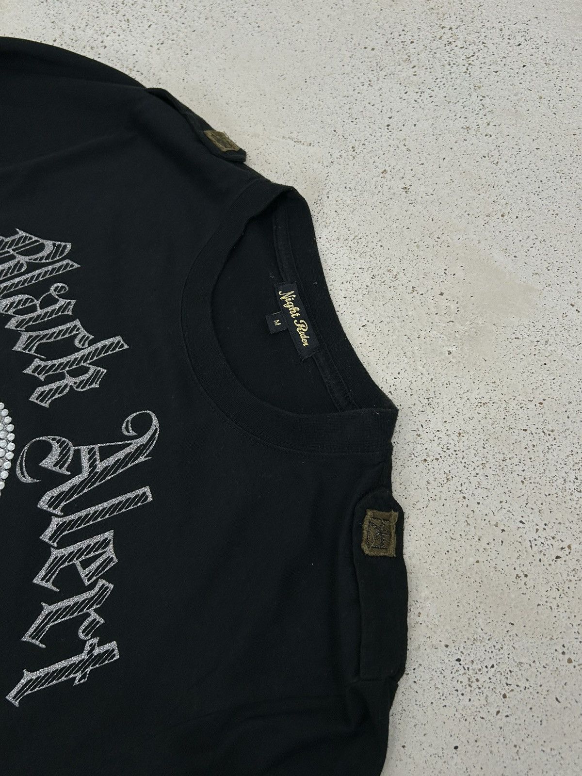 Designer Night Rider Japan Full Skull & Bones Rhinestones W/ Quotes Size US S / EU 44-46 / 1 - 5 Thumbnail