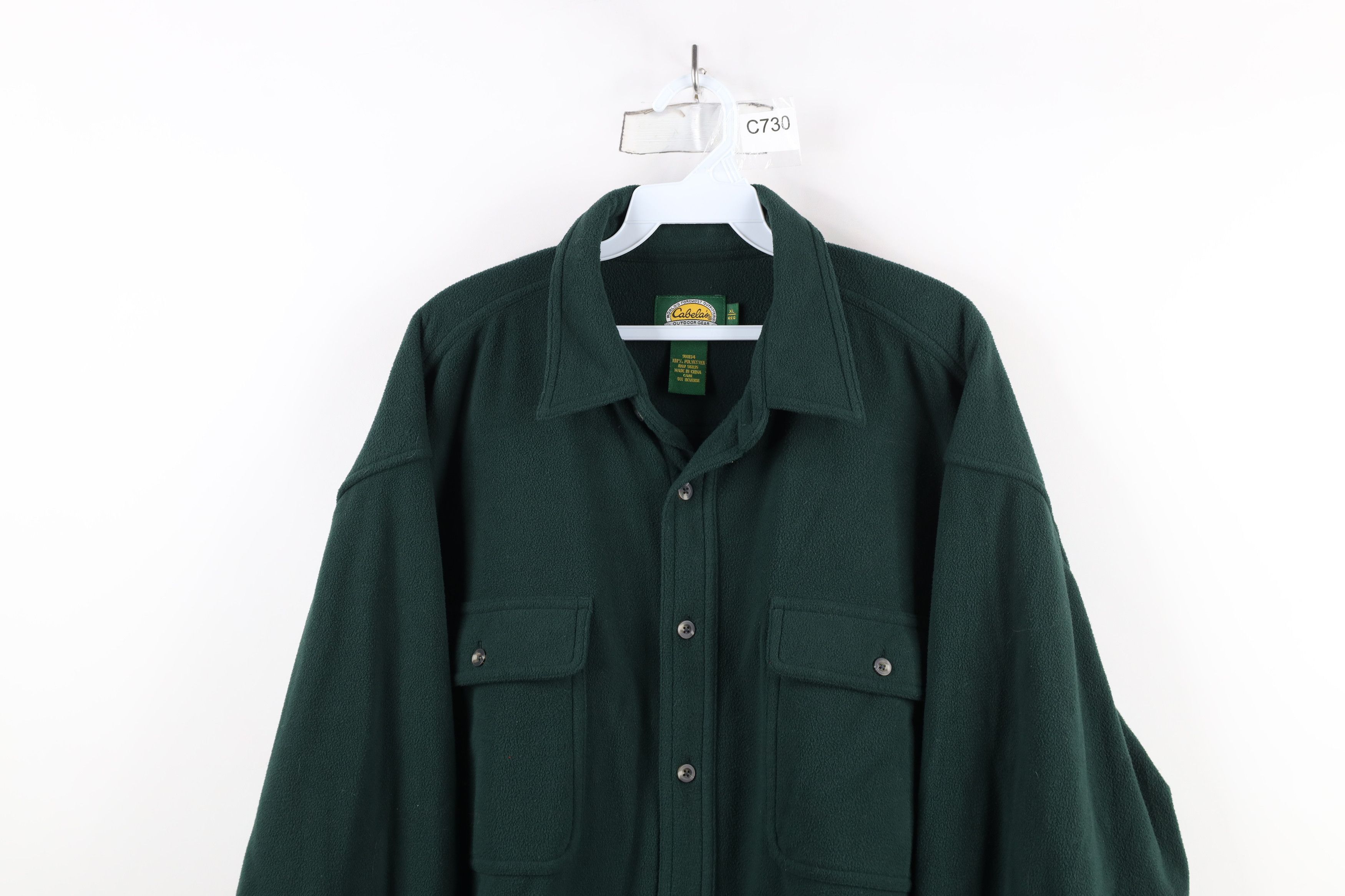 Cabelas × Vintage Vintage 90s Cabelas Fleece Collared Button Shirt Jacket Jac Size US XL / EU 56 / 4 - 2 Thumbnail
