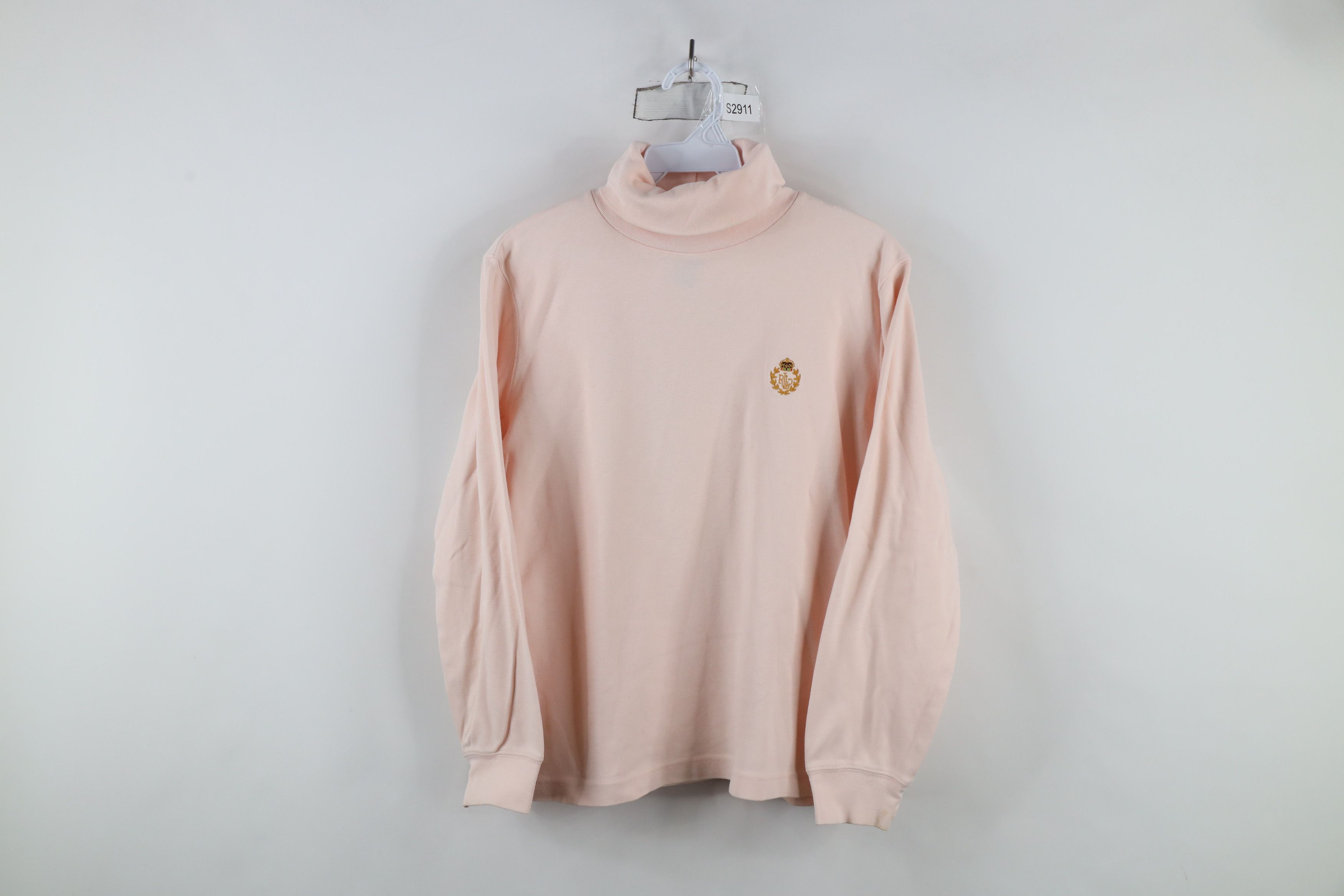 Ralph Lauren × Vintage Vintage 90s Ralph Lauren Ribbed Knit Turtleneck T-Shirt Pink Size M / US 6-8 / IT 42-44 - 1 Thumbnail