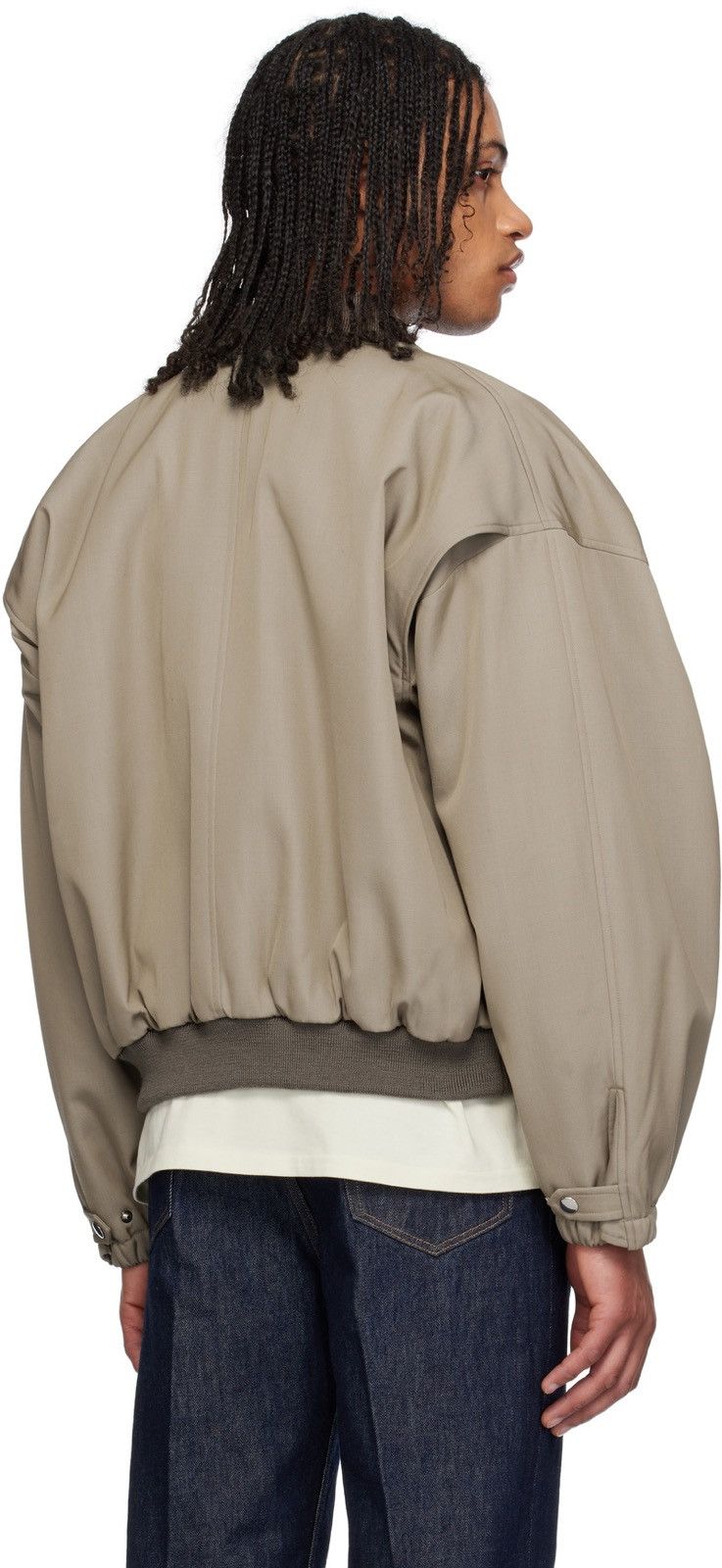 Auralee AURALEE Khaki Wool Padded Bomber Jacket sz JP 3 MSRP $1,130 Size US S / EU 44-46 / 1 - 3 Thumbnail