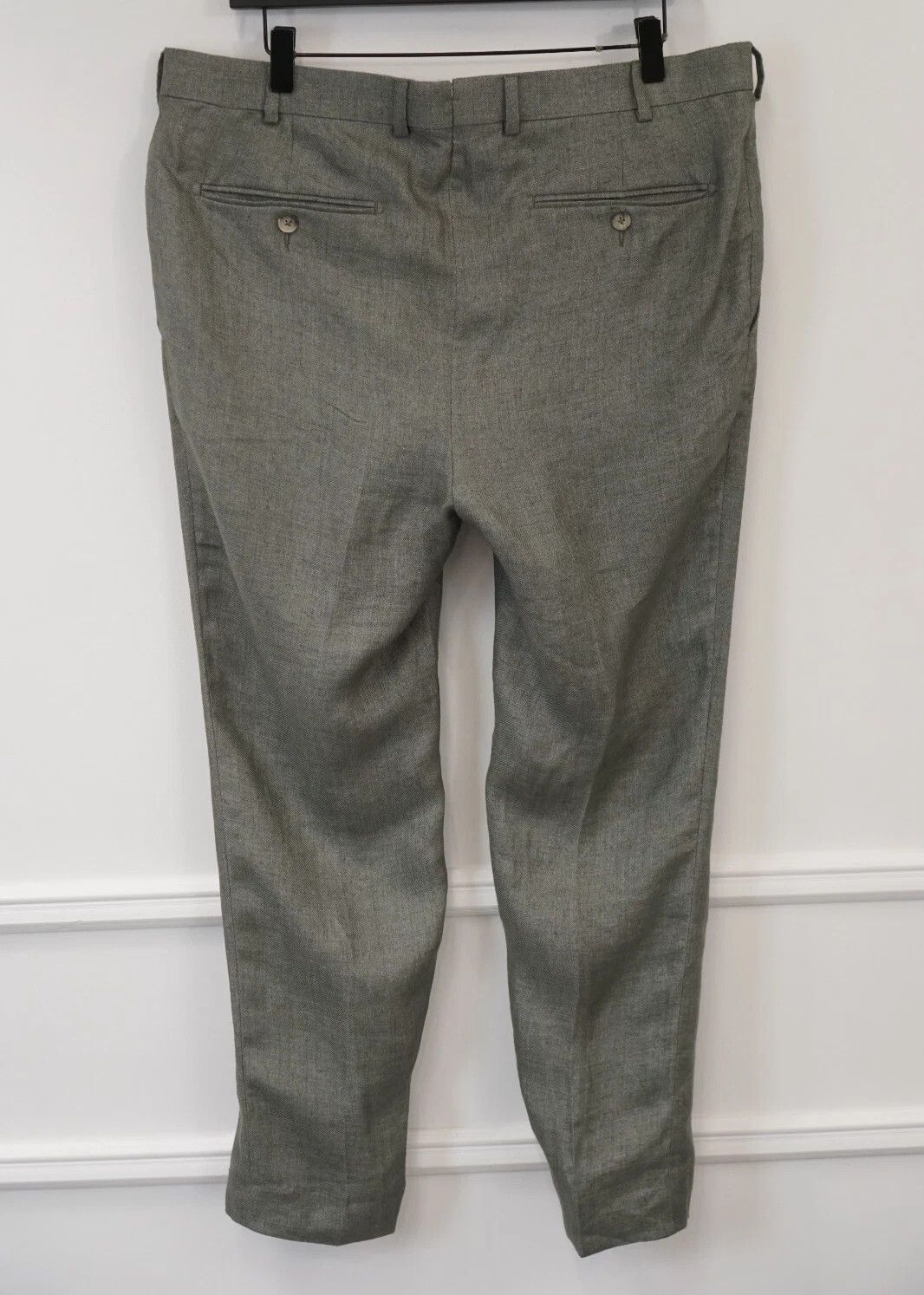 Suitsupply Men Suitsupply Trousers 100% Linen Green Soho UK/US38S Size 38S - 2 Thumbnail