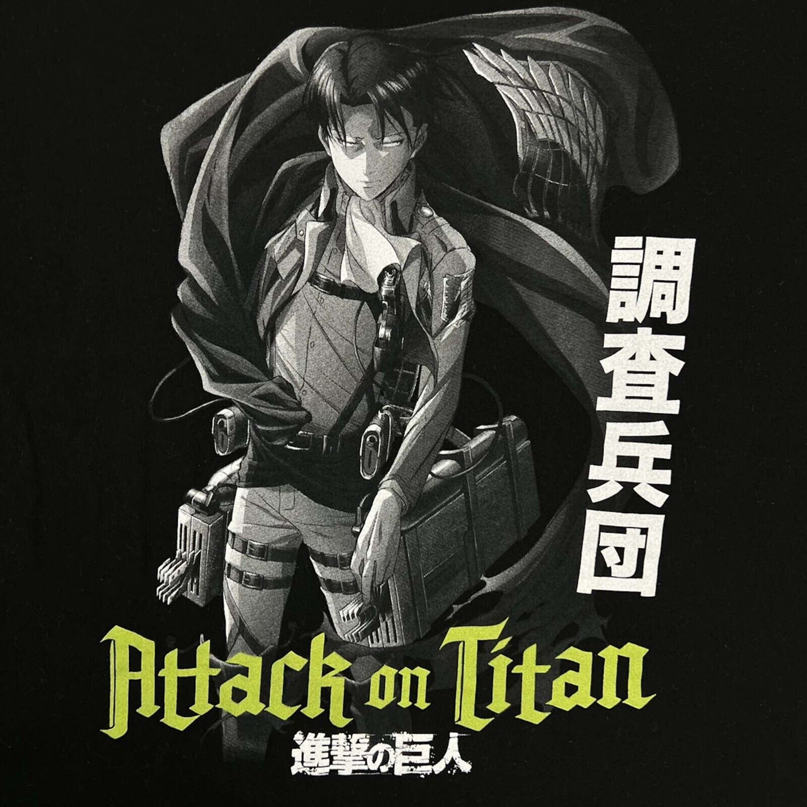 Anime Attack on Titan T Shirt Levi Anime Short Sleeve Graphic Tee Size US XL / EU 56 / 4 - 2 Thumbnail