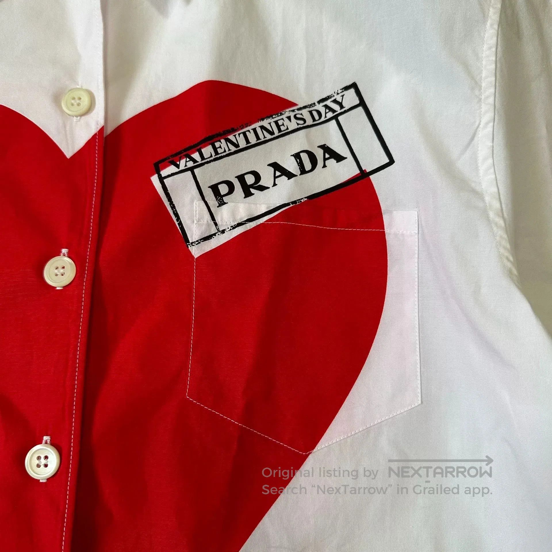 Prada Prada Valentine's Limited Heart Slogan Shirt. Size S / US 4 / IT 40 - 2 Thumbnail