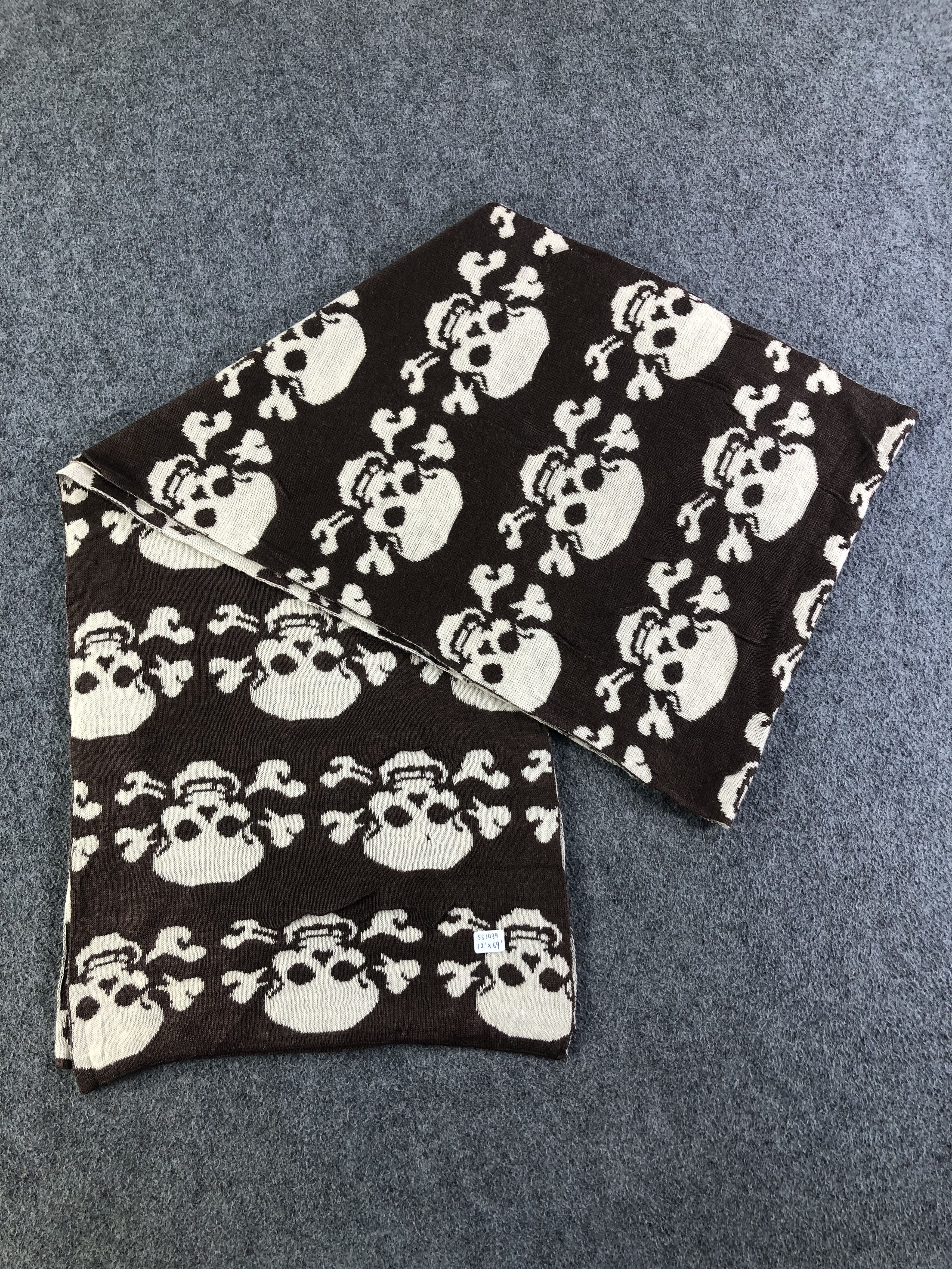 Vintage Skulls Design Scarf / Muffler / Neckwear Size ONE SIZE - 6 Thumbnail