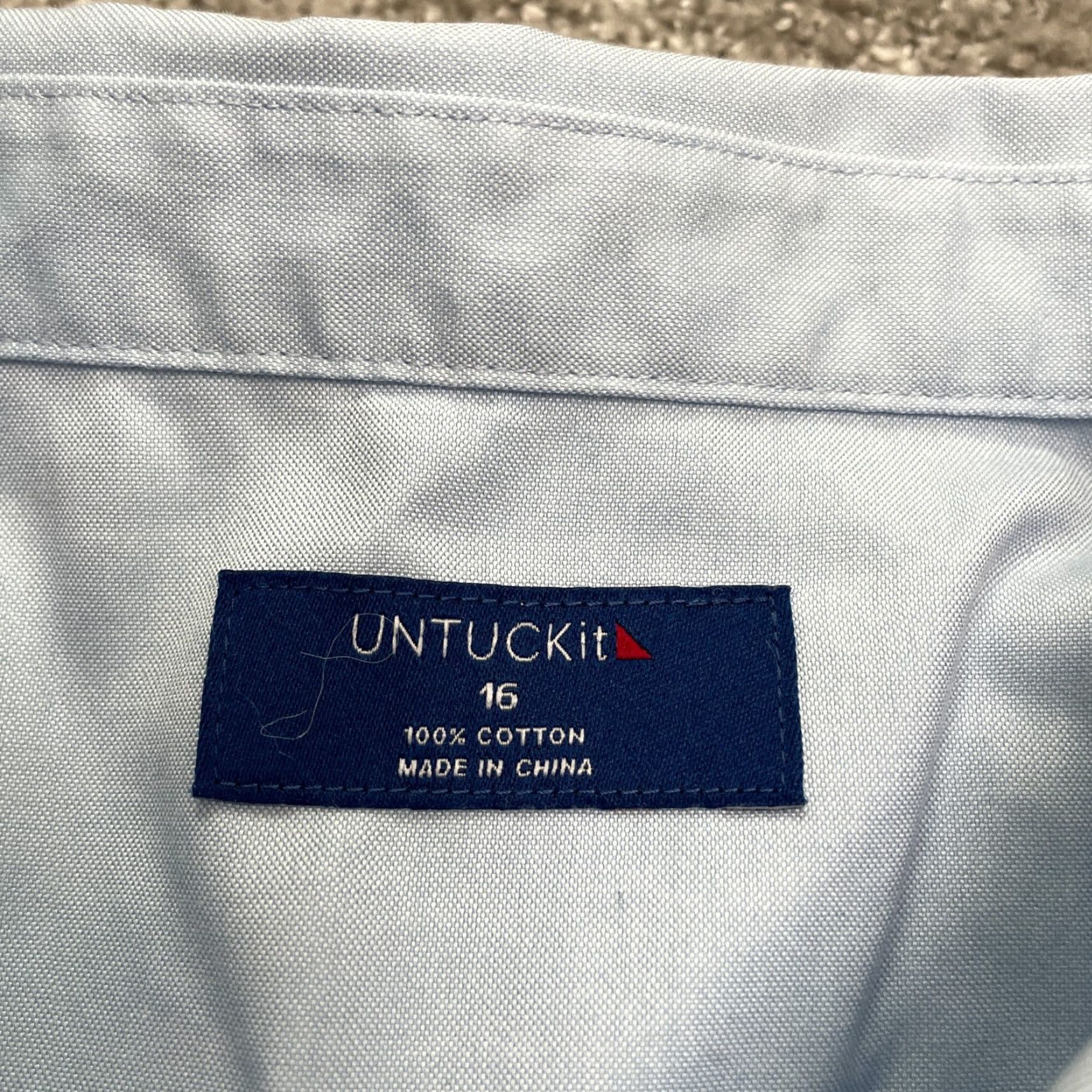 UNTUCKit VINTAGE UNTUCKit Women's Button-Down Shirt 16 Light Blue Cotton Classic Business Casual Long Sleeve Size XXL / US 16-18 / IT 52-54 - 4 Thumbnail
