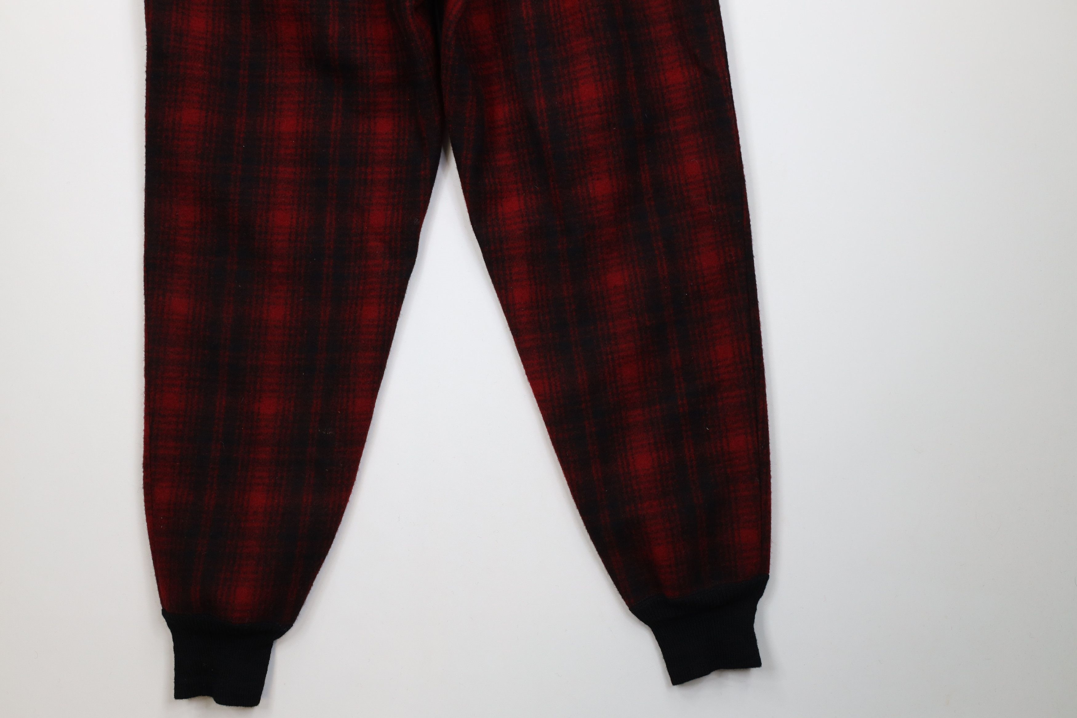 Vintage 60s 70s Woolrich Wool Joggers Pants Plaid USA