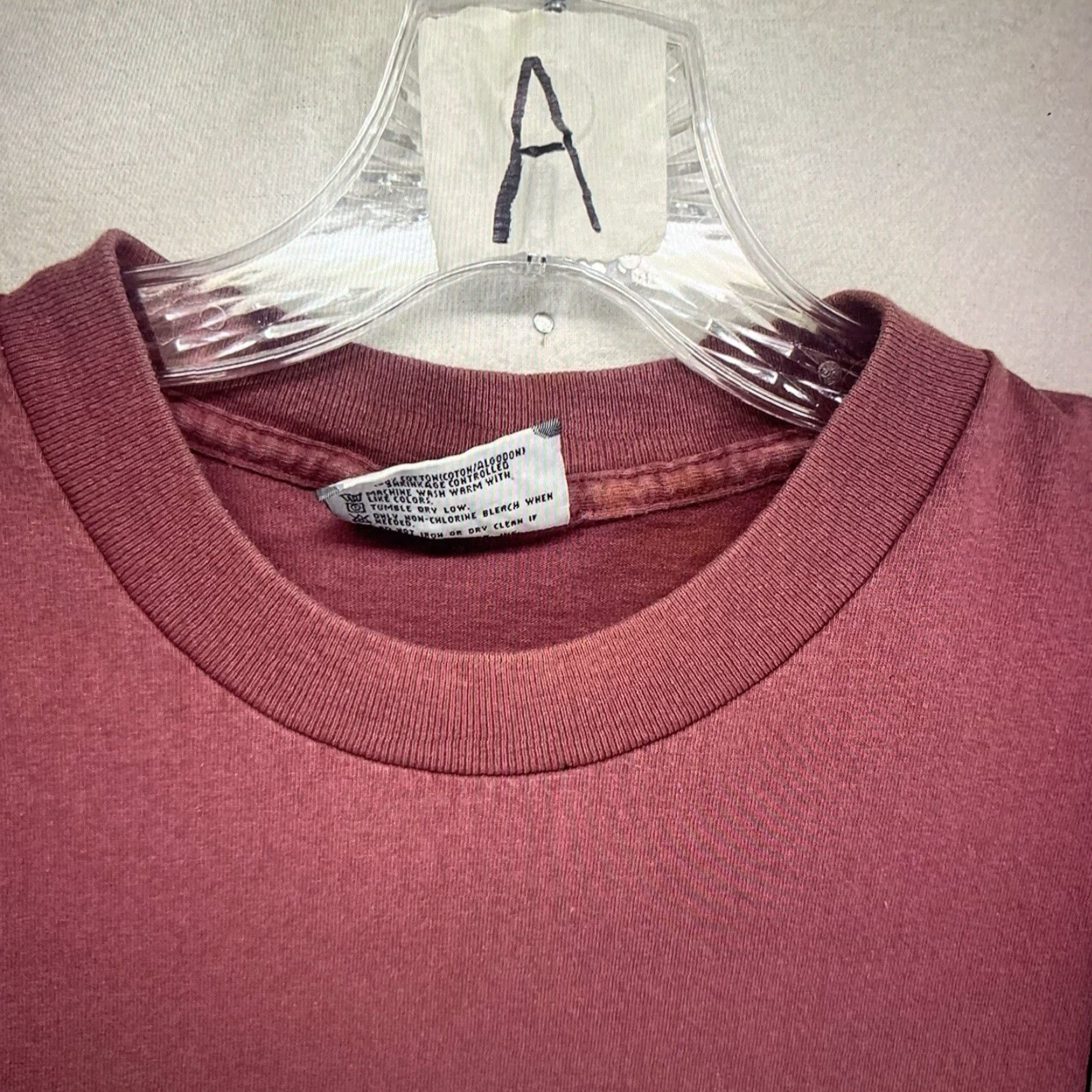 Lee VINTAGE Lee T-Shirt XL Red Cotton Solid 90s Grunge Outdoor Mens Size US XL / EU 56 / 4 - 4 Thumbnail