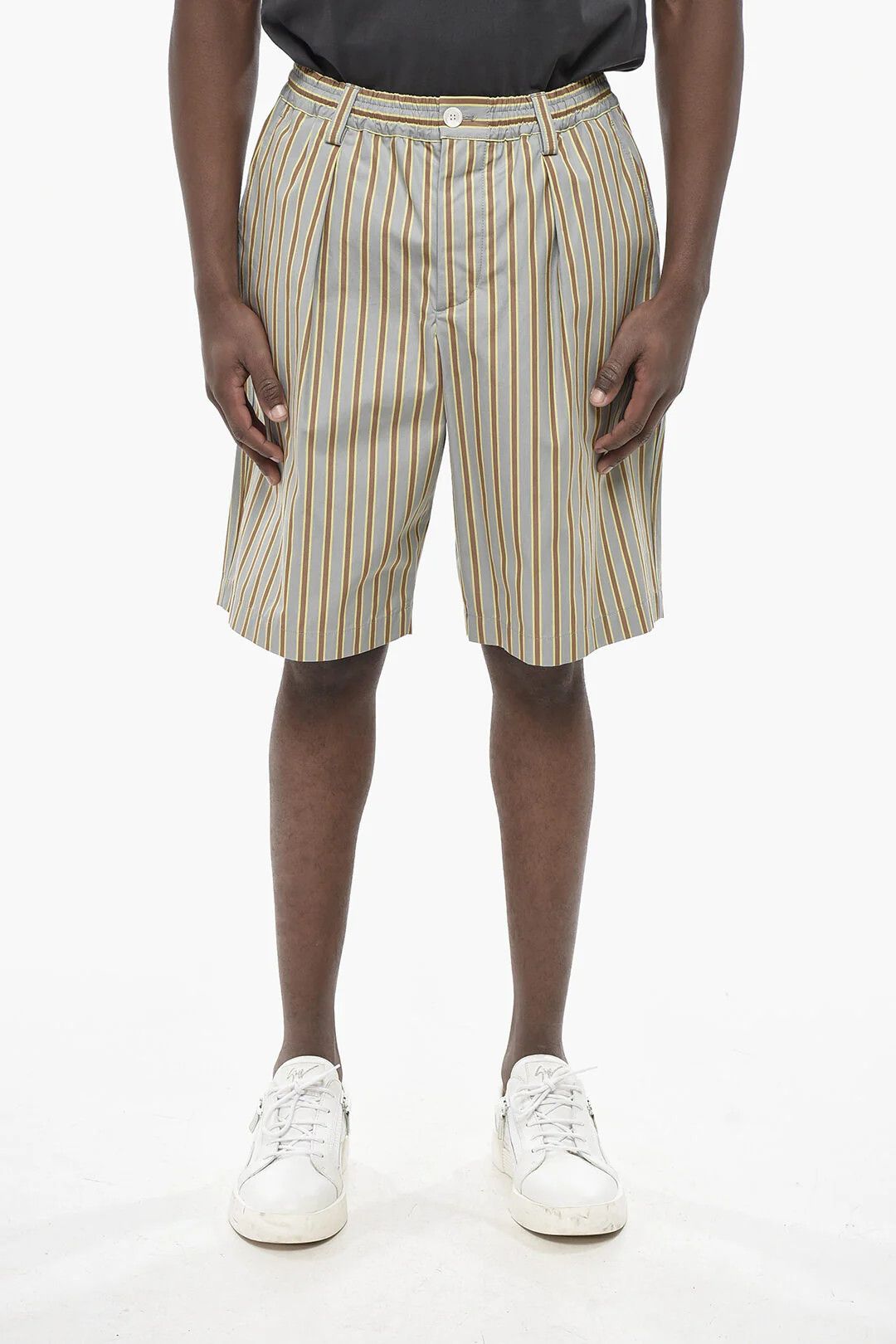 Marni og1mm0326 Cotton 1-Pleat Short in Beige Size US 34 / EU 50 - 1 Thumbnail