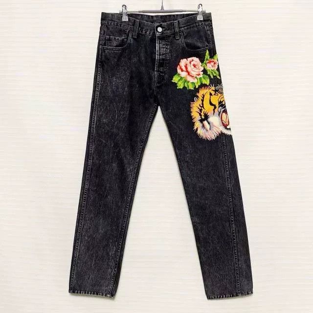 Gucci Gucci Blue Tiger Floral Embroidery Jeans Unisex Size US 30 / EU 46 - 1 Thumbnail