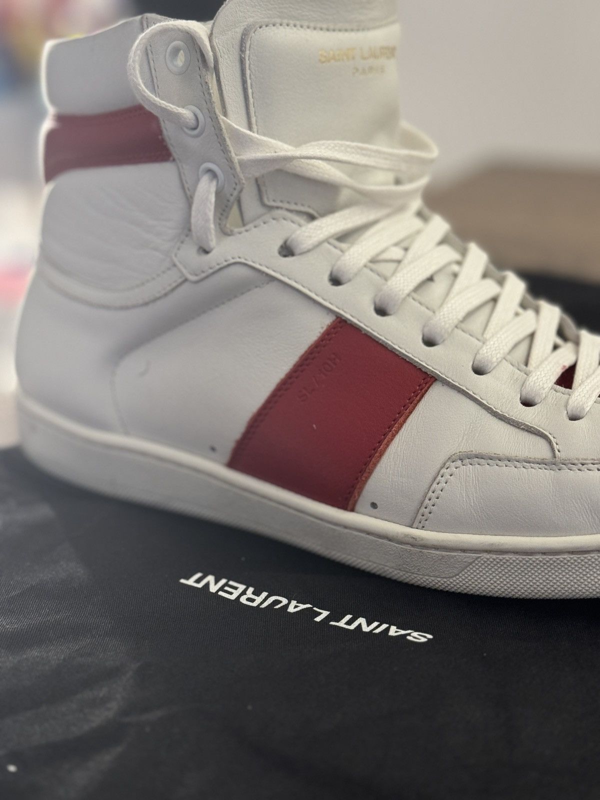 Yves Saint Laurent YSL Court Classic SL (White/Red) US 10 Size US 10 / EU 43 - 3 Thumbnail