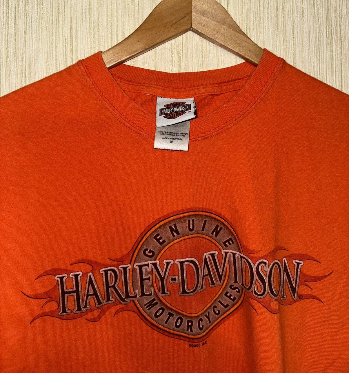 Harley Davidson × Vintage Vintage Harley Davidson made in USA flames tee Size US M / EU 48-50 / 2 - 1 Thumbnail