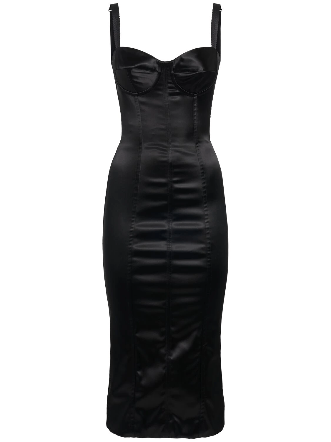 DOLCE&GABBANA $2995 Black Satin Dress New & Authentic