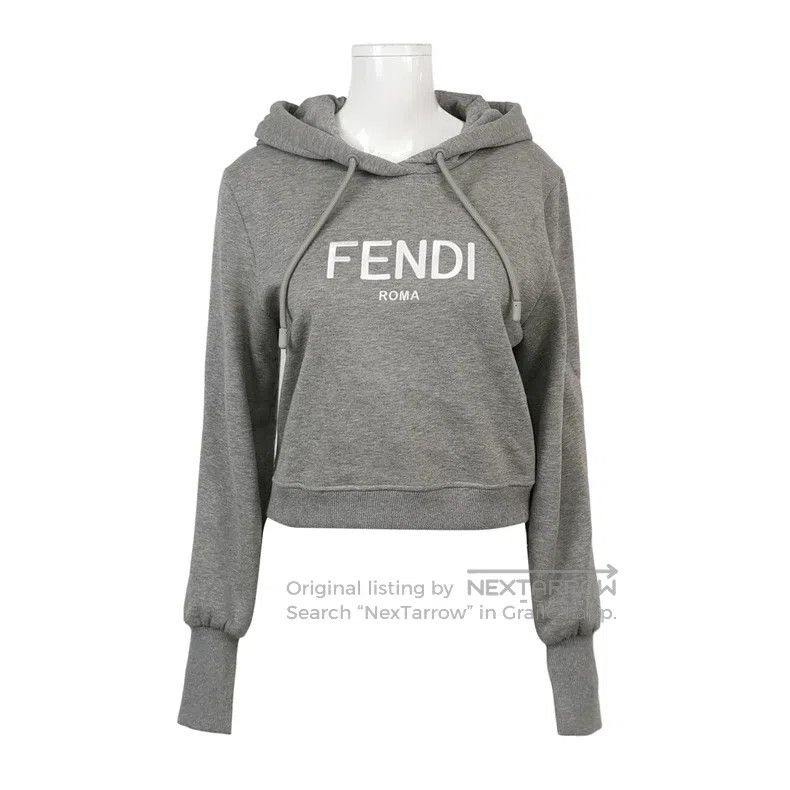 Fendi Fendi Pure cotton letter logo hooded sweatshirt Size S / US 4 / IT 40 - 1 Thumbnail