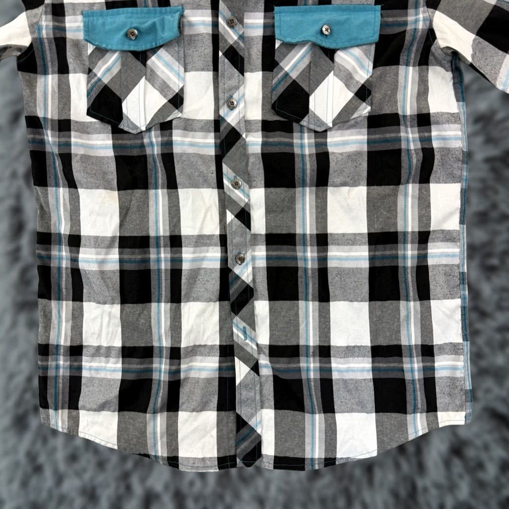 Vintage VINTAGE Red Ape Shirt Men's Large Blue Plaid Button Up Short Sleeve Y2K Hip Hop Size US L / EU 52-54 / 3 - 1 Thumbnail