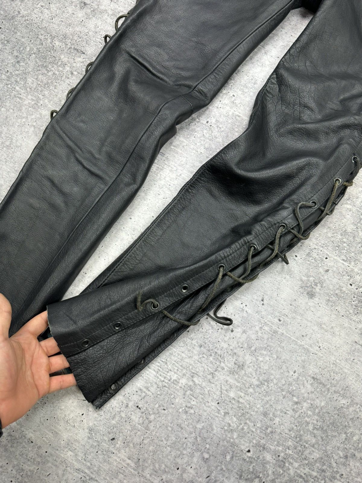 Genuine Leather × Vintage Vintage 90’s Y2K Style Casual Cowboy Genuine Leather Pants Size US 30 / EU 46 - 9 Thumbnail