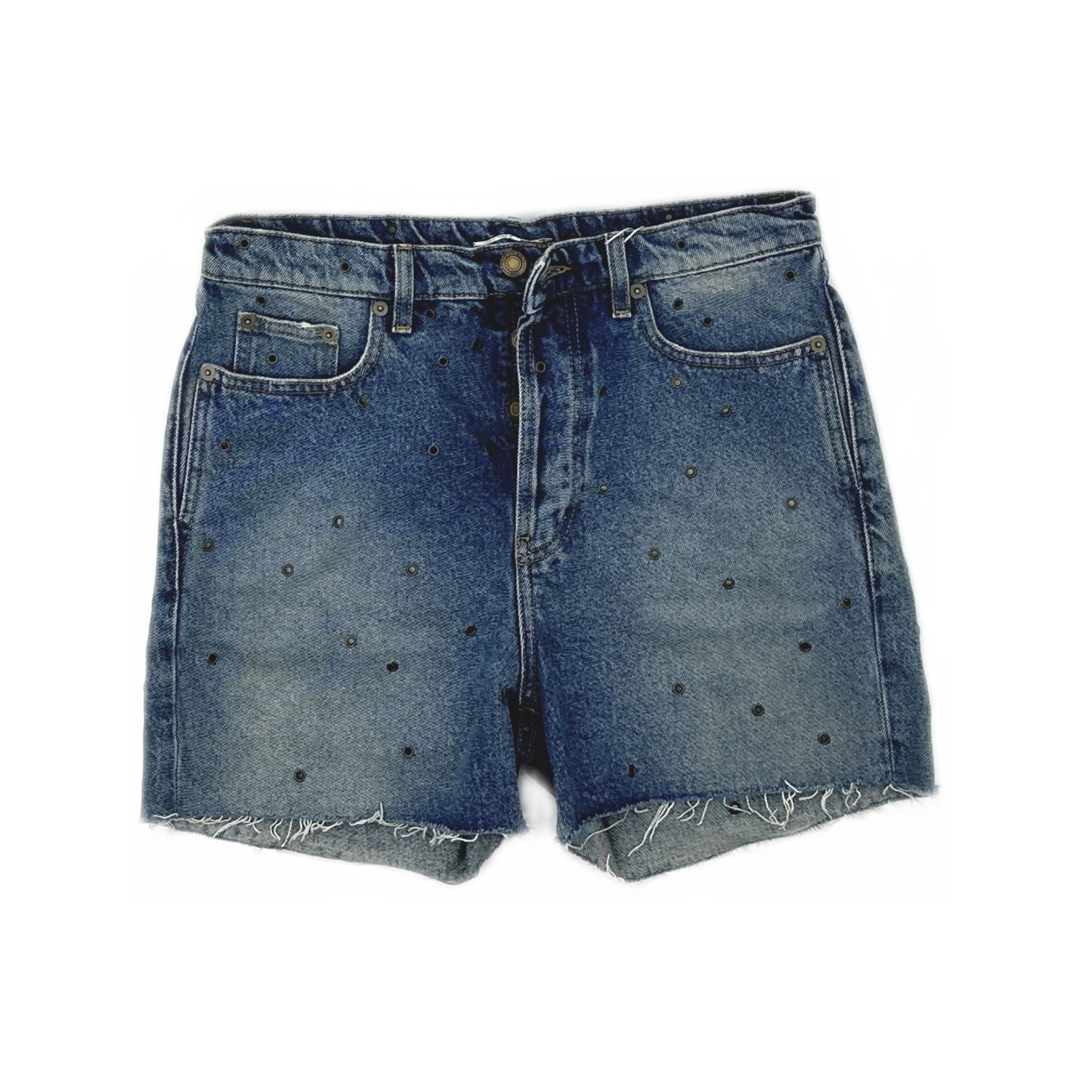 Saint Laurent Paris Saint Laurent Grommet Frayed Denim Shorts Size 31 Size 31" - 1 Thumbnail