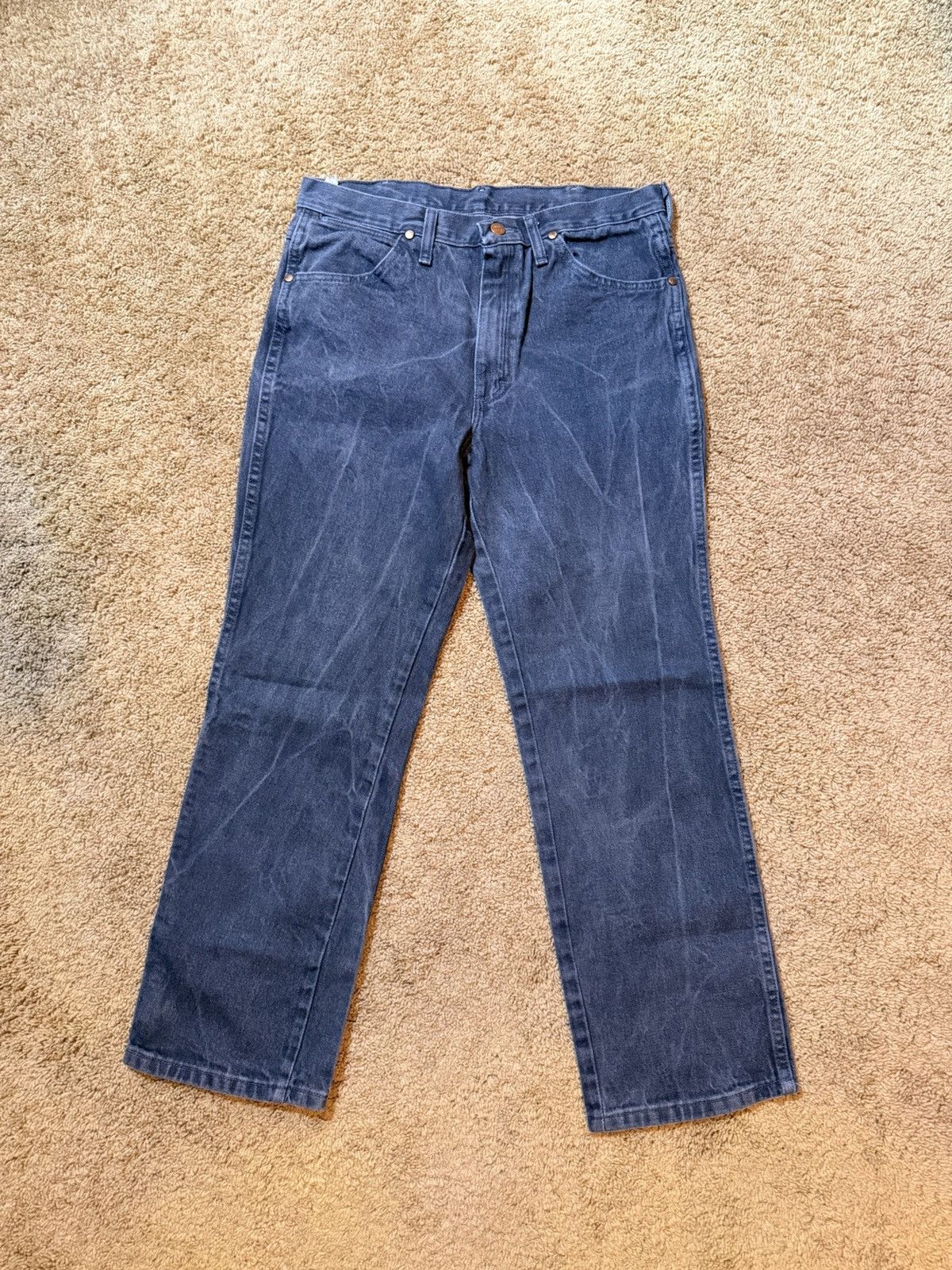 Wrangler Vintage Wrangler Black Stone wash jeans boot cowboy 33 x 30 Size US 33 - 3 Thumbnail