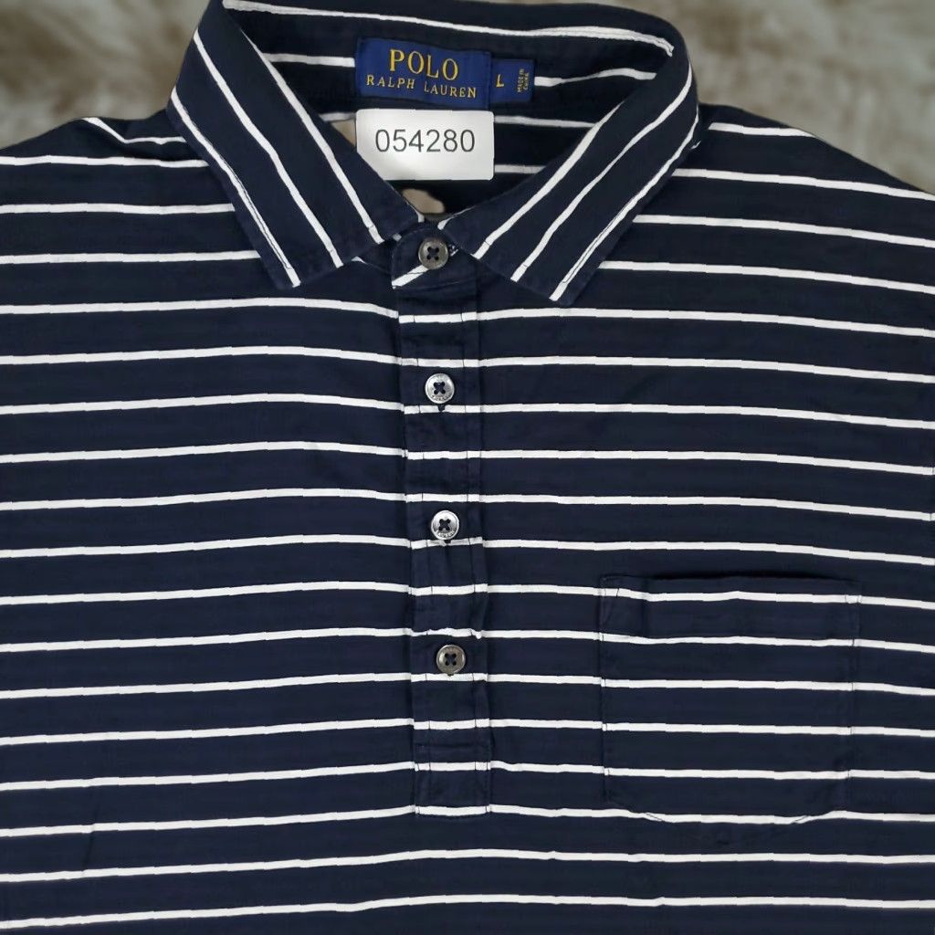 Ralph Lauren Ralph Lauren Polo Shirt Mens Large Blue Stripe Casual Short Sleeve Size US L / EU 52-54 / 3 - 1 Thumbnail