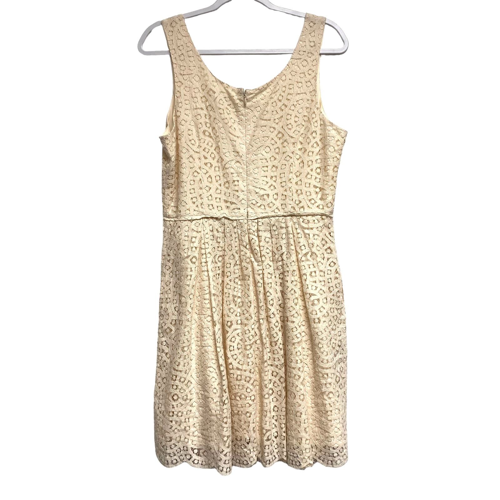 J.Crew J.Crew Womens Size 12 Blush Swirling Lace Dress Size XL / US 12-14 / IT 48-50 - 4 Thumbnail
