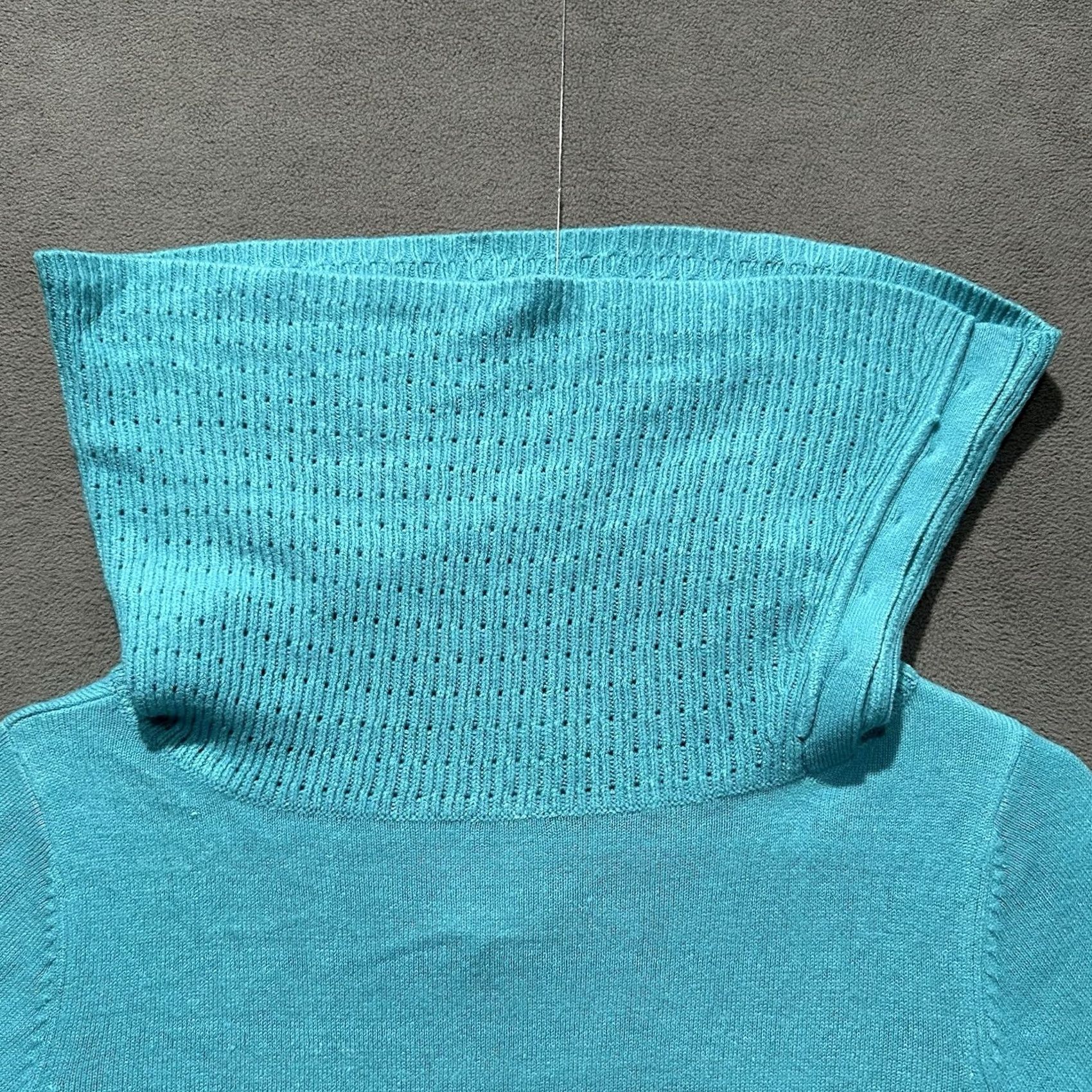 Vintage Desingers Original Sweater Womens Medium Blue Off the Shoulder Cowl Neck Luxelon Size M / US 6-8 / IT 42-44 - 5 Thumbnail