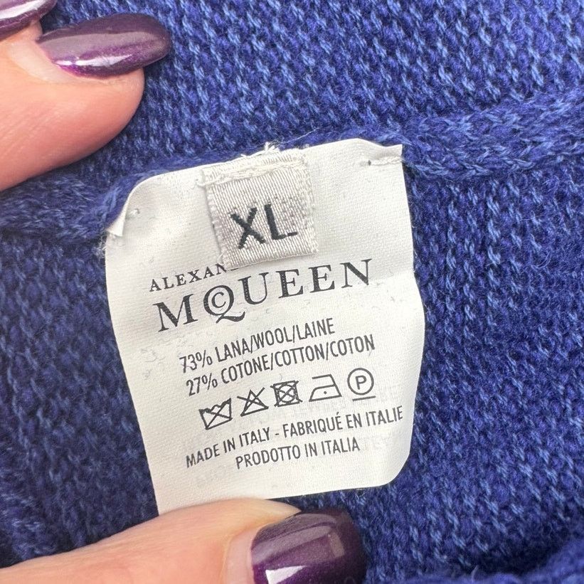 Alexander McQueen Alexander McQueen Blue Skeleton Wool Blend Sweater Size XL Size US XL / EU 56 / 4 - 9 Thumbnail