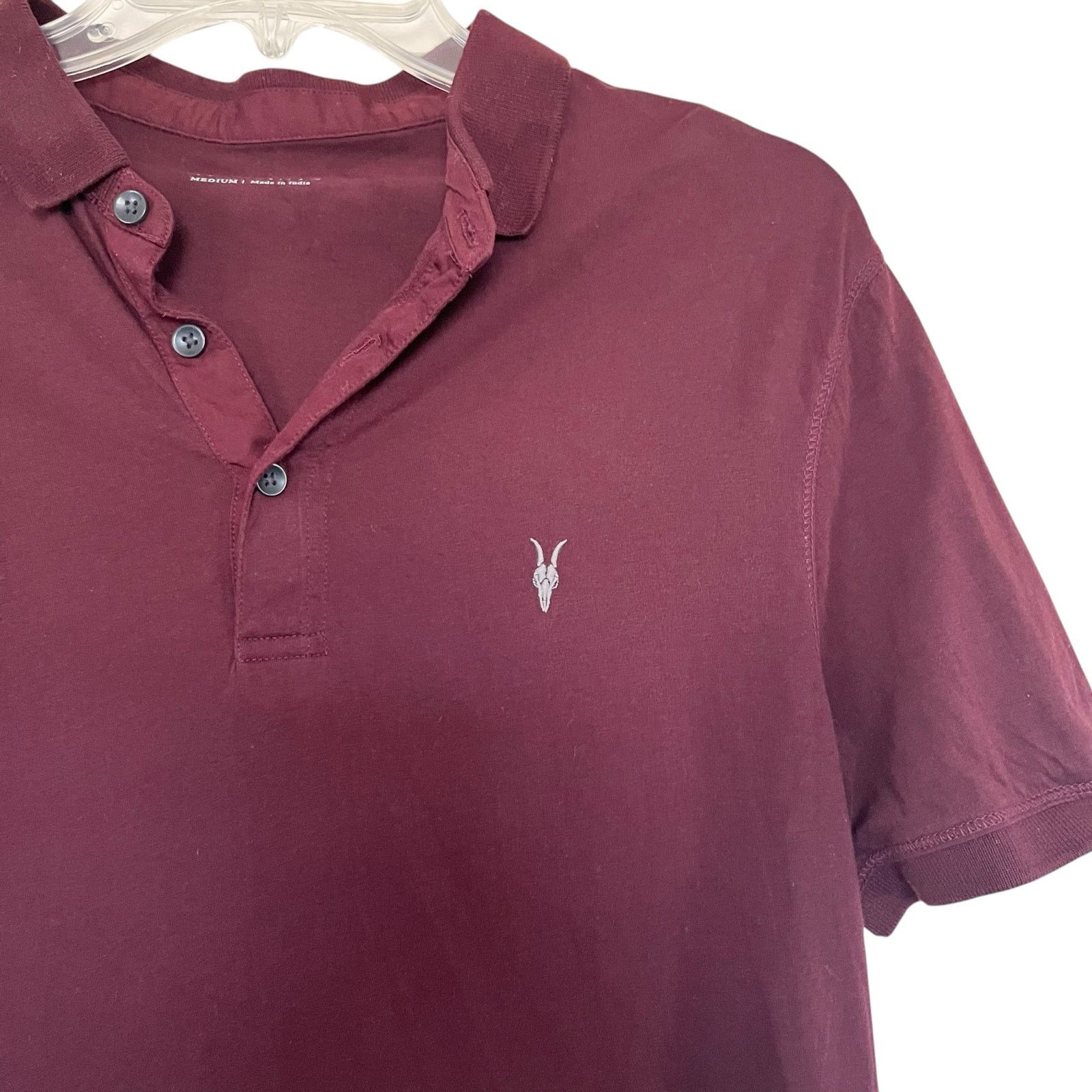 Allsaints AllSaints Vidal Burgundy Maroon Men’s Polo Shirt Size US M / EU 48-50 / 2 - 3 Thumbnail