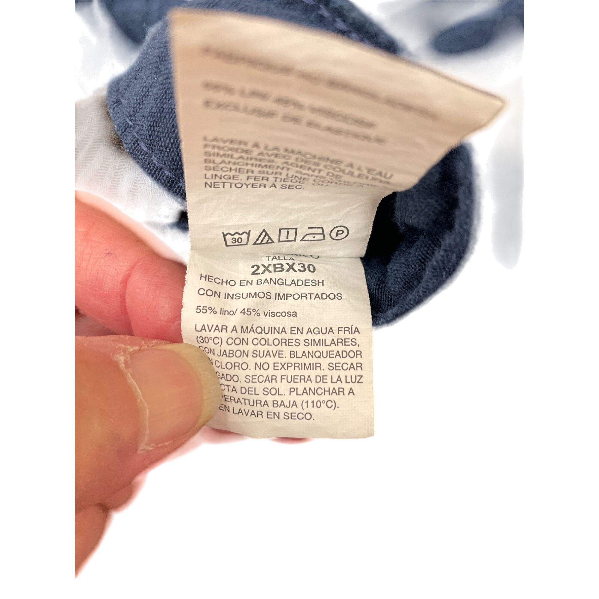 Cubavera Cubavera Womens Blue Linen Blend Drawstring Wide Leg Pants S Size 24" / US 00 / IT 34 - 9 Thumbnail