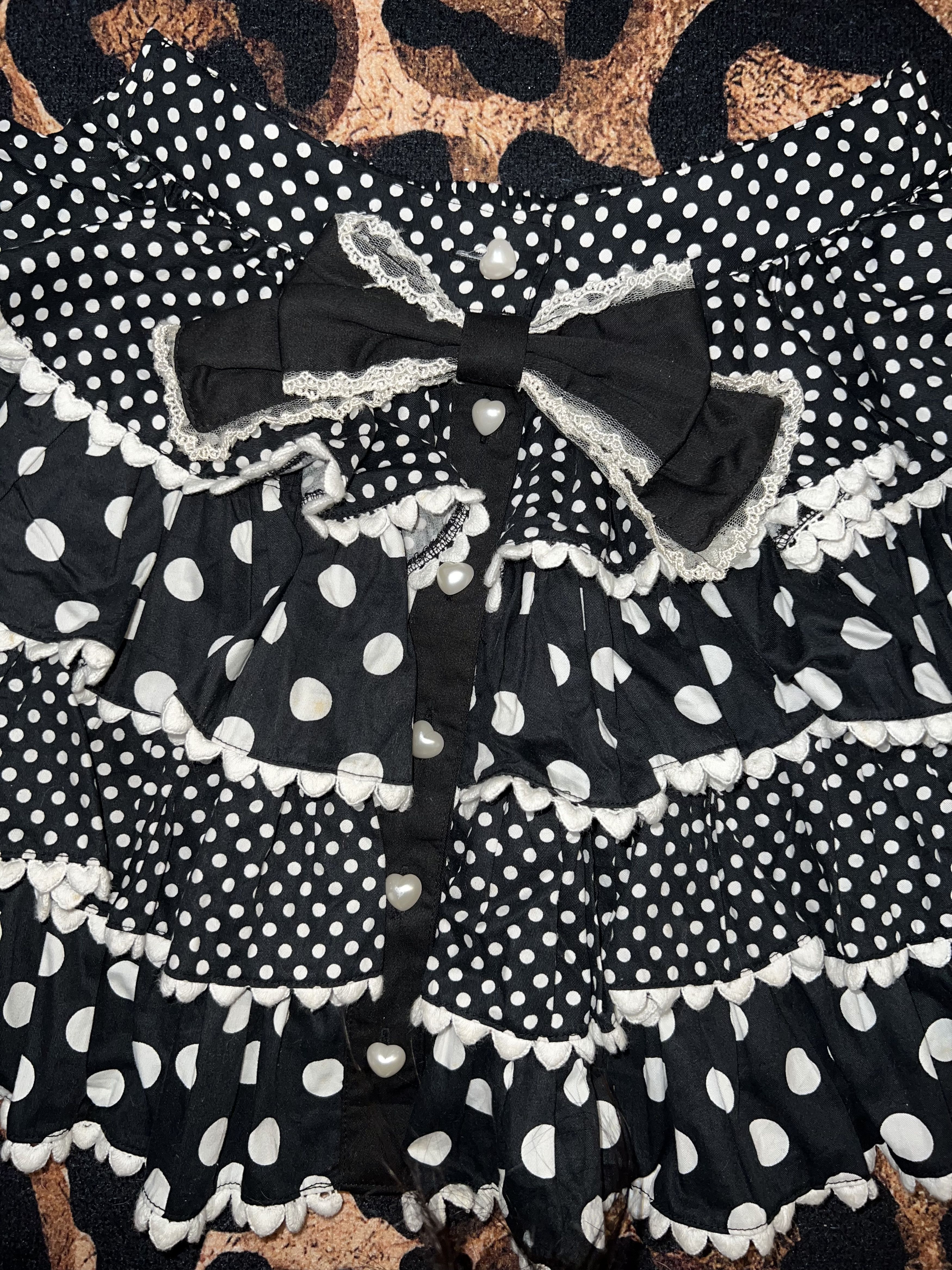 Japanese Brand Bodyline Polka Dot Tiered Mini Skirt 🎹➕ Size 26" / US 2 / IT 38 - 5 Thumbnail