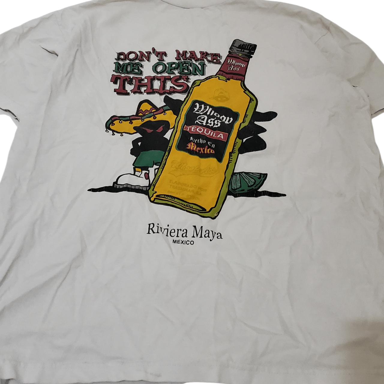 Vintage 90s Whoop Ass Tequila T-Shirt Size US M / EU 48-50 / 2 - 2 Thumbnail
