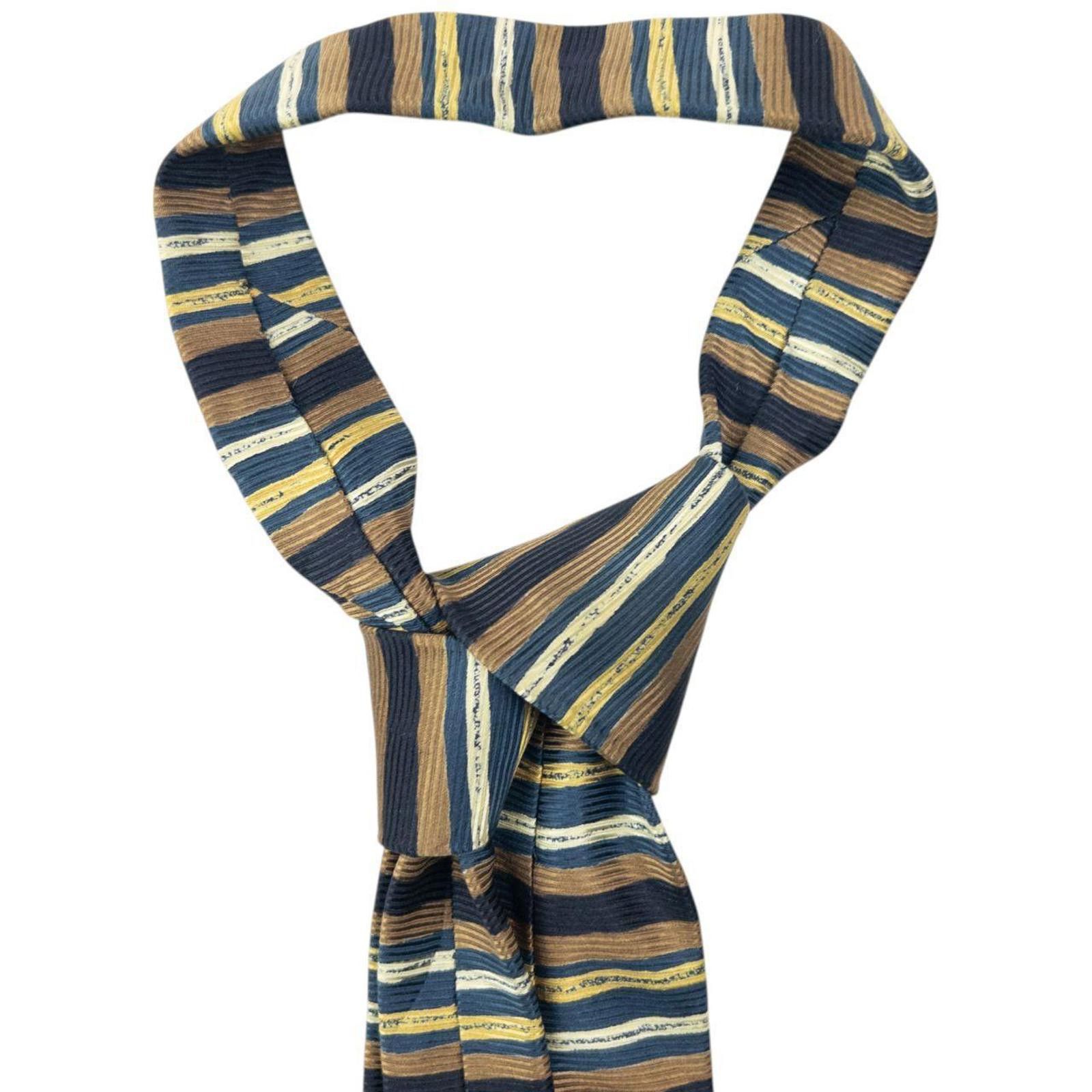 Issey Miyake Vintage 90s Issey Miyake Striped Silk Tie Size ONE SIZE - 3 Thumbnail