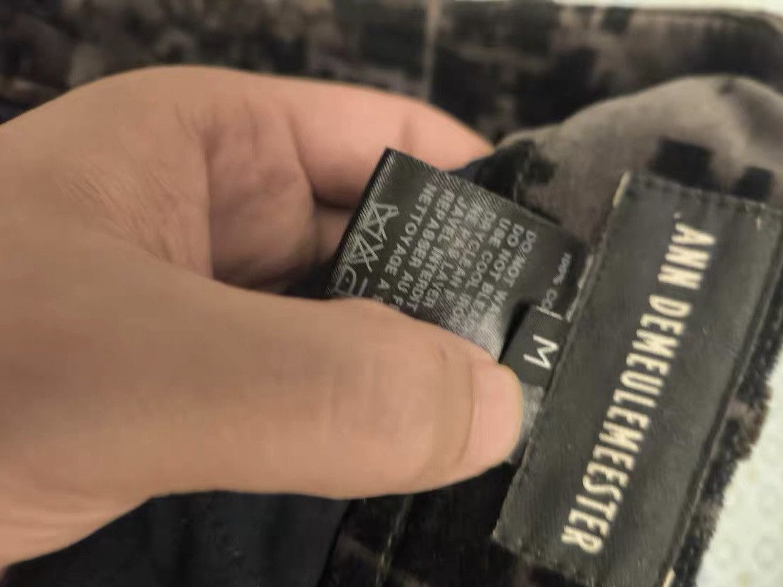 Ann Demeulemeester Ann Demeulemeester Dark slit nine-inch flocked pants, Size 39" - 5 Thumbnail