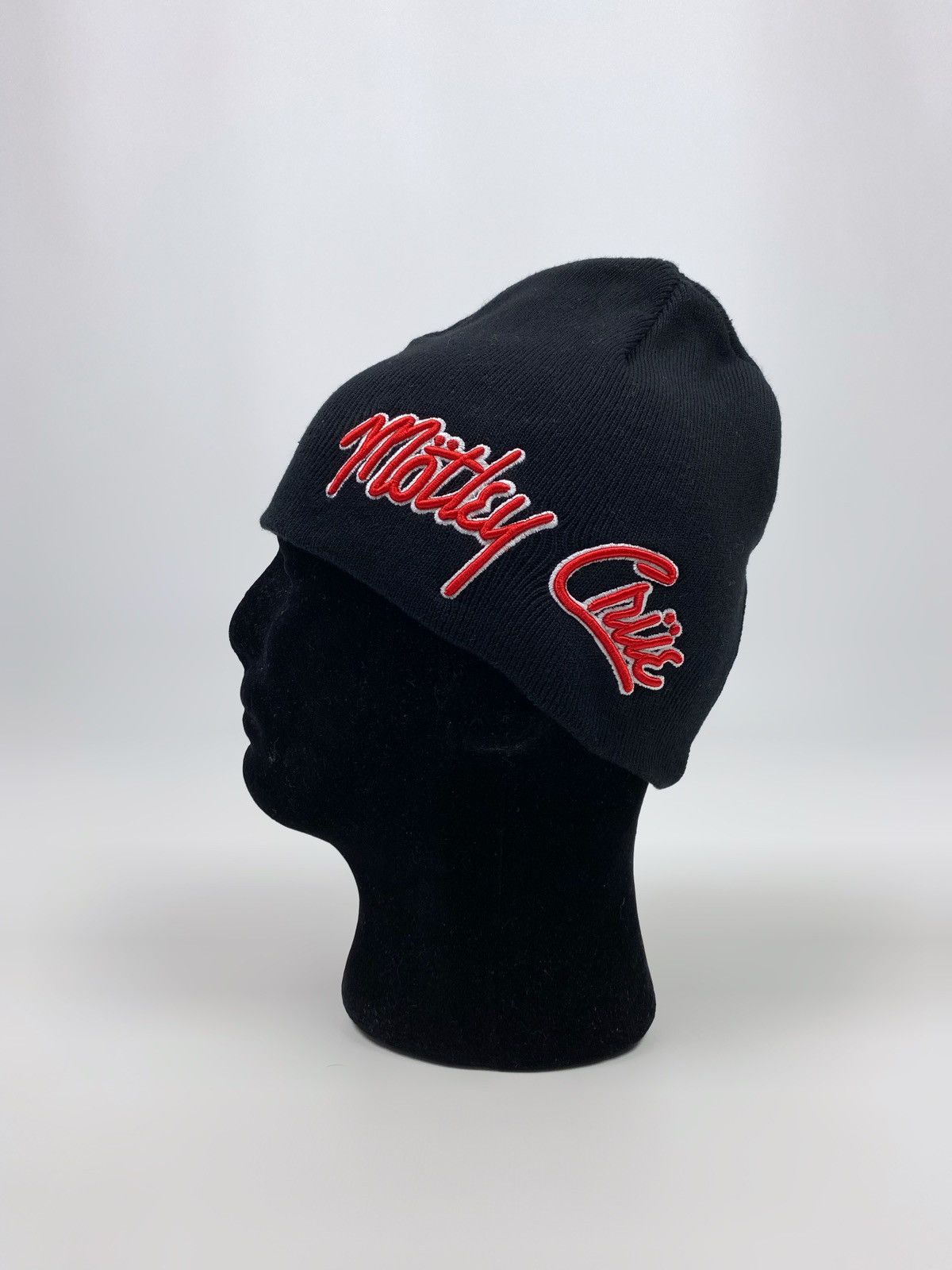 Band Tees Motley Crue Band Embroidered Logo Cotton Skull Beanie Hat Size ONE SIZE - 1 Thumbnail