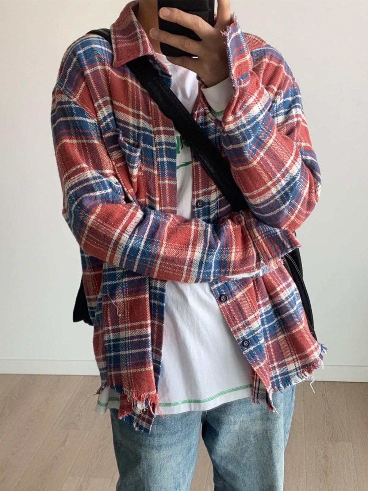 Vintage Plaid Flannel Shirt, Casual Button-Up Shirt Size US M / EU 48-50 / 2 - 1 Thumbnail