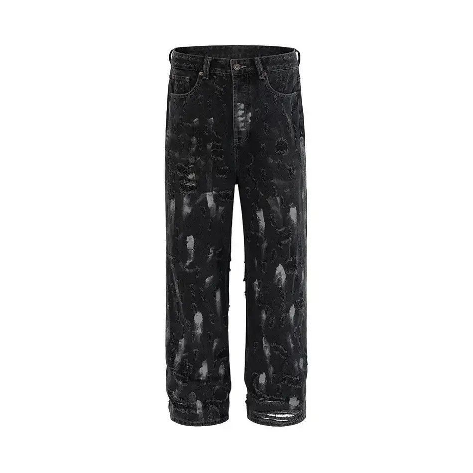 Japanese Brand Damaged Ripped Hole Jeans Y2k Baggy Trousers Oversized Pants Size US 32 / EU 48 - 4 Thumbnail