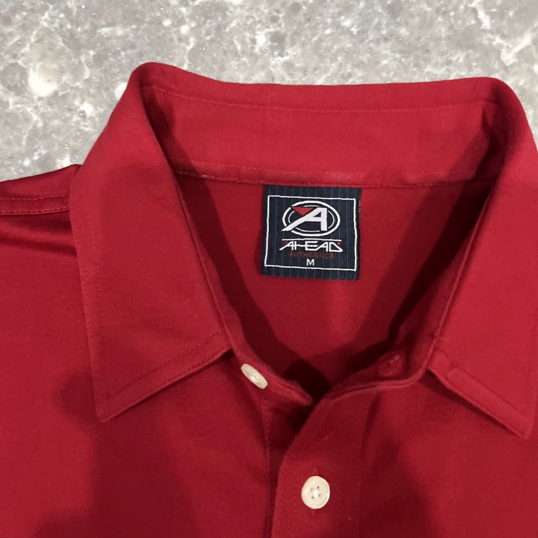 Vintage Ahead Bay Hill Mens Golf Polo Shirt M Red Pocket Short Sleeve Logo Rugby Polo Adult Golfing Golfer Walking Comfort Size US M / EU 48-50 / 2 - 3 Thumbnail