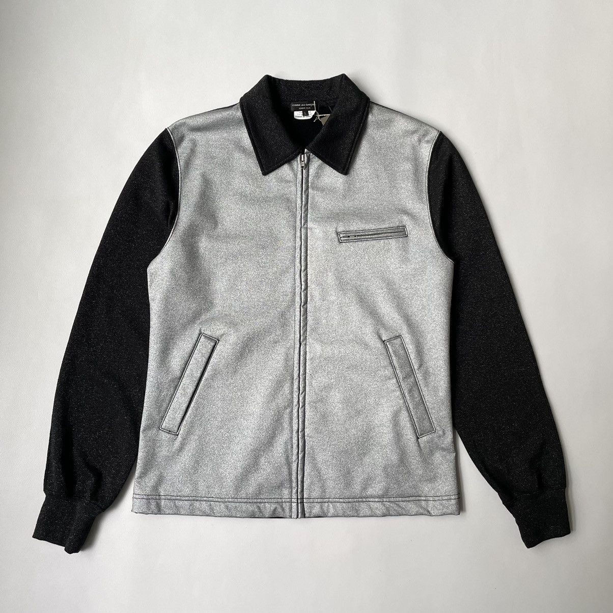 Comme des Garcons S/S 12 Silver Glitter Work Jacket | Grailed