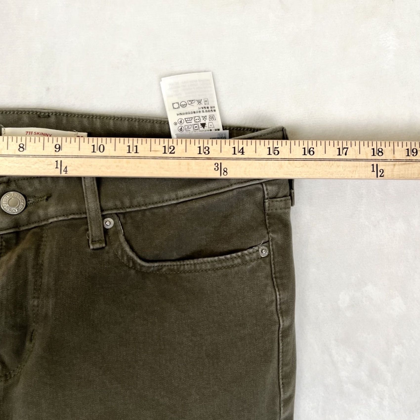 Levi's Levi's 711 Skinny Jeans Pants Women's 29 Green Mid Rise Stretch Denim Jeans Size 29" - 3 Thumbnail